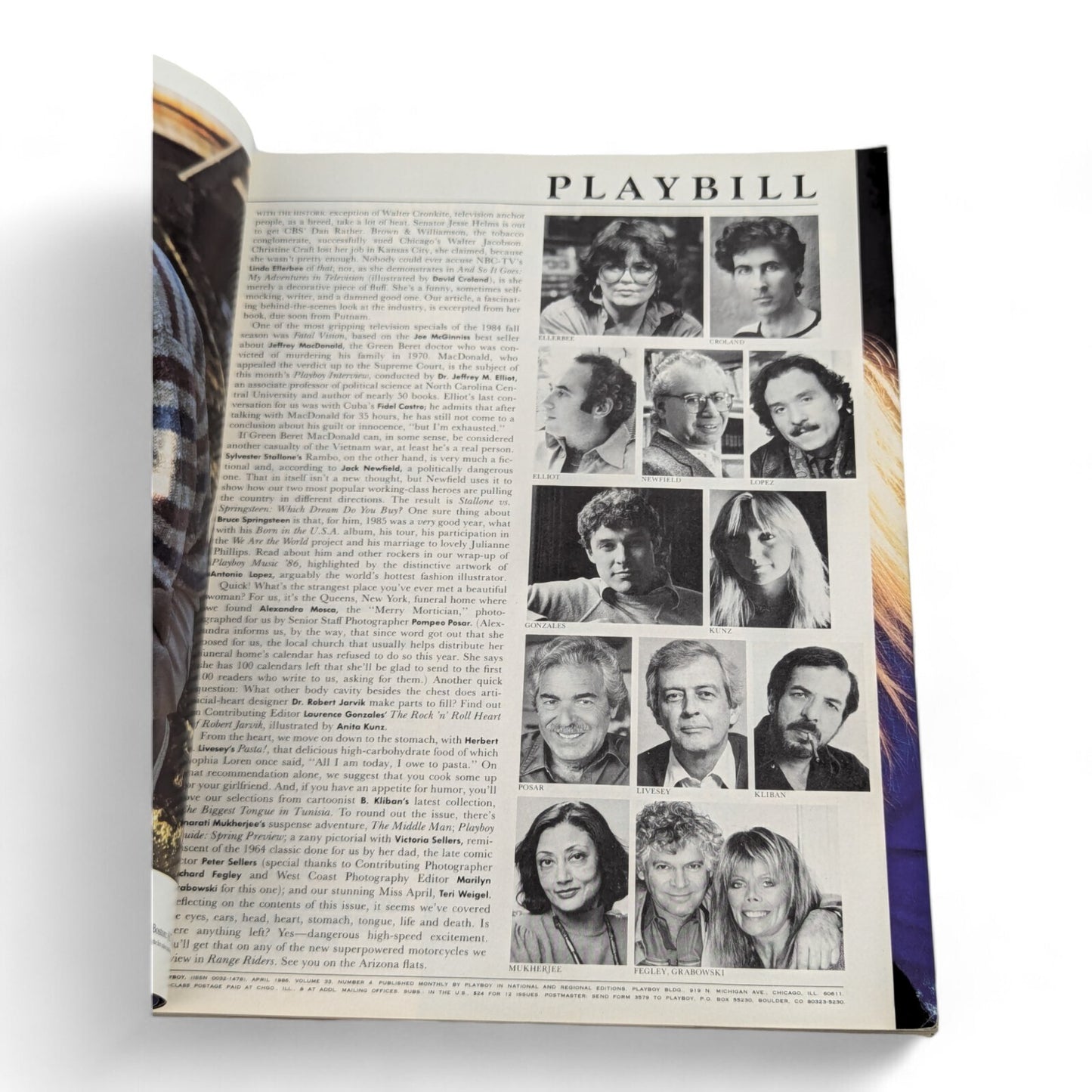 PLAYBOY MAGAZINE APRIL 1986 VICTORIA SELLERS COVER - Complete