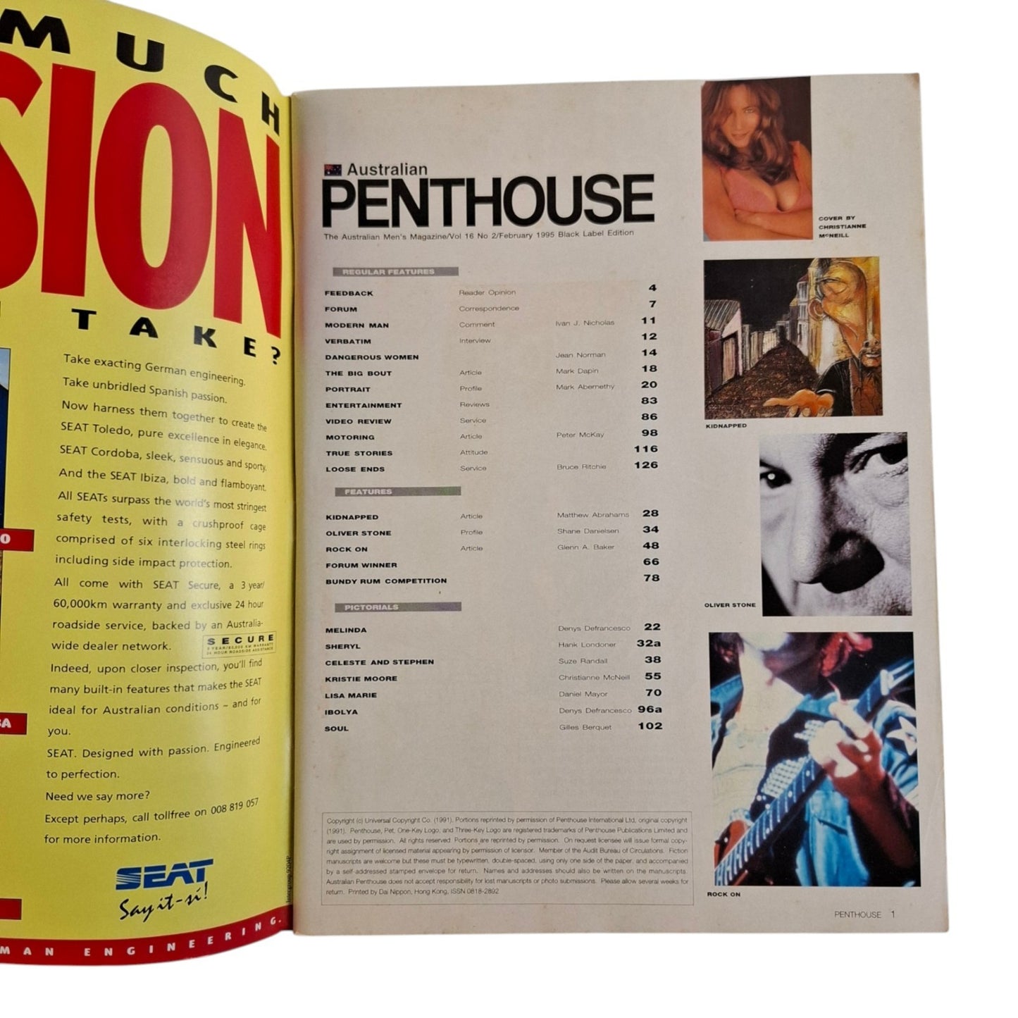 Australian Penthouse Magazine February 1995 Kristy Moore / Sheryl Andrews