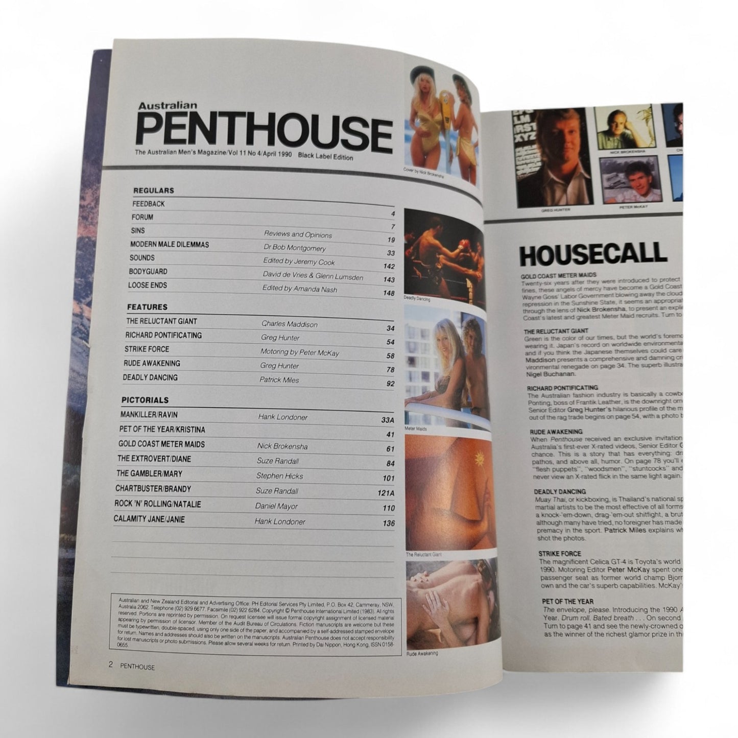AUSTRALIAN PENTHOUSE Men's Magazine April 1990 Black Label Meter Maids