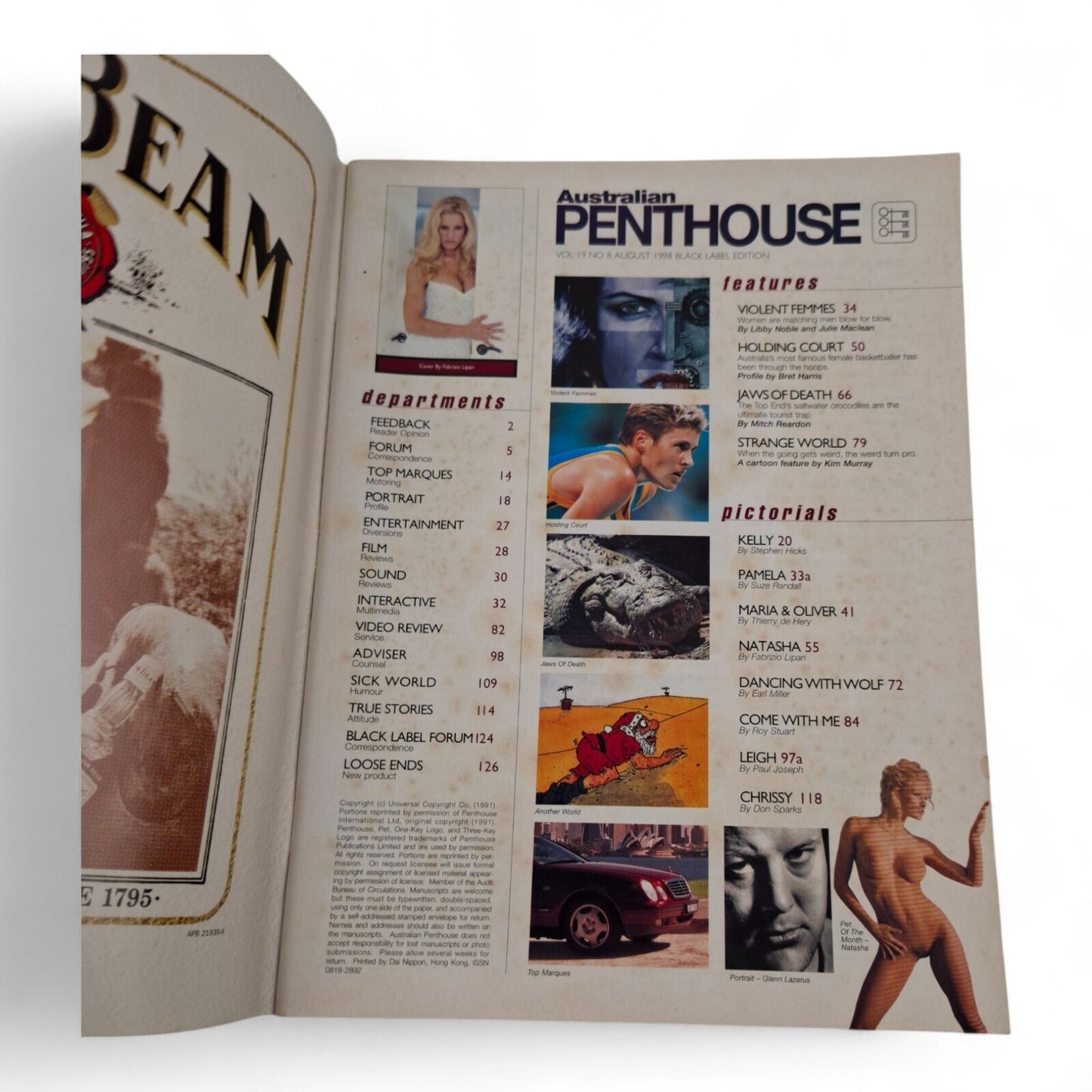 AUSTRALIAN PENTHOUSE Men's Magazine Black Label August 1998 Natasha Daniel