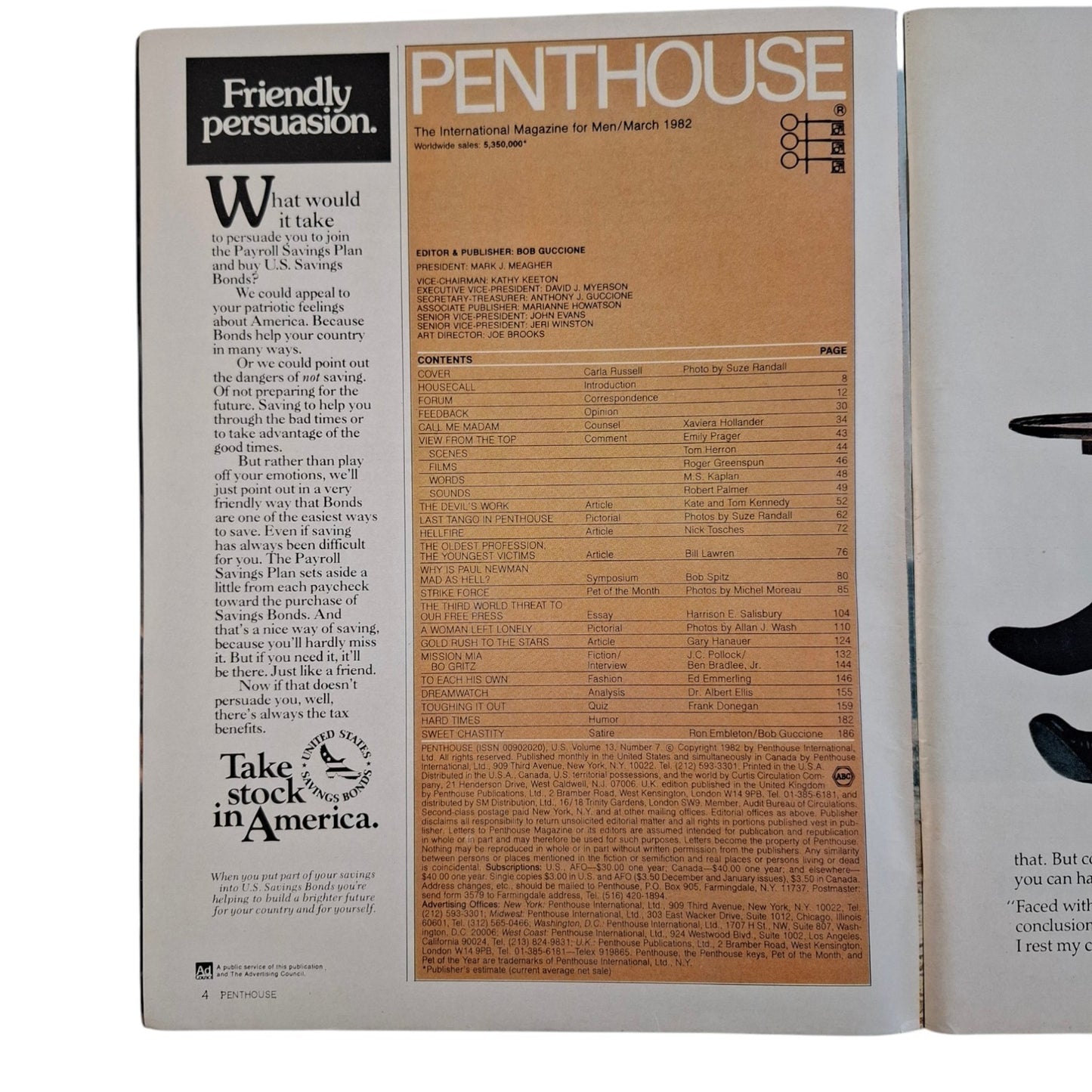 PENTHOUSE U.S Magazine March 1982 Carla Russell / Sharon Axley