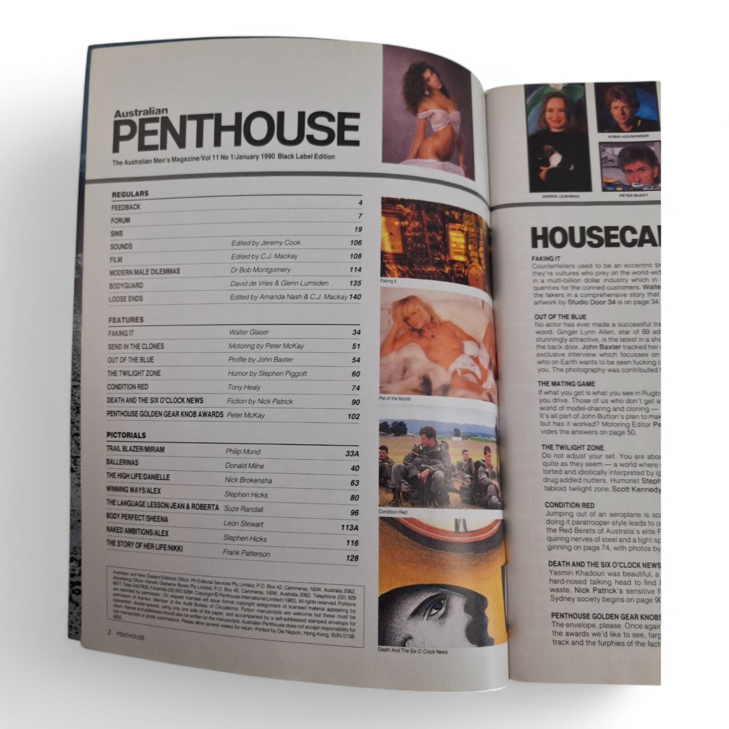 Australian Penthouse Magazine - Black January 1990 Complete Playboy W/ CALLENDER