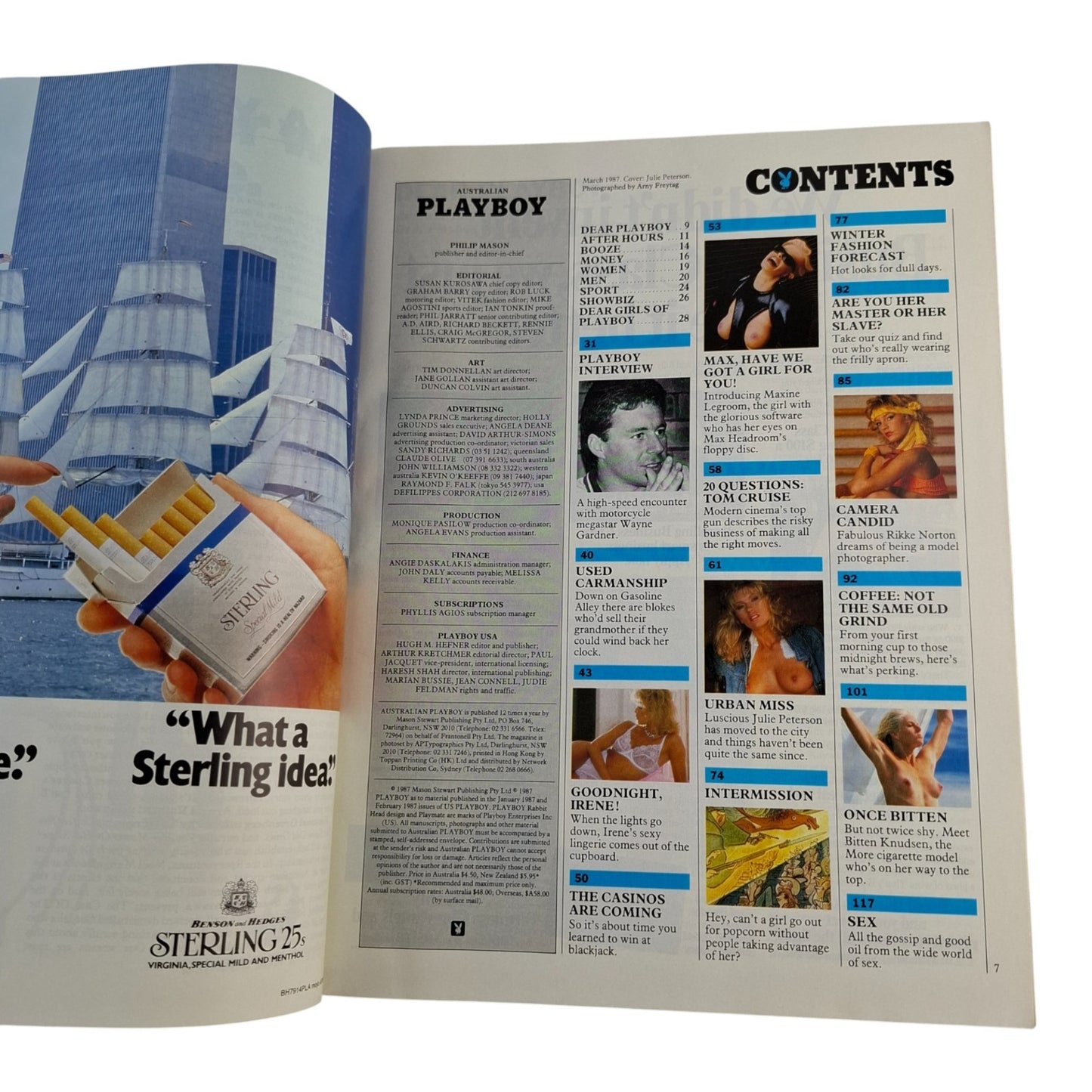 Australian Playboy Magazine March 1987 Julie Peterson / Wayne Gardner
