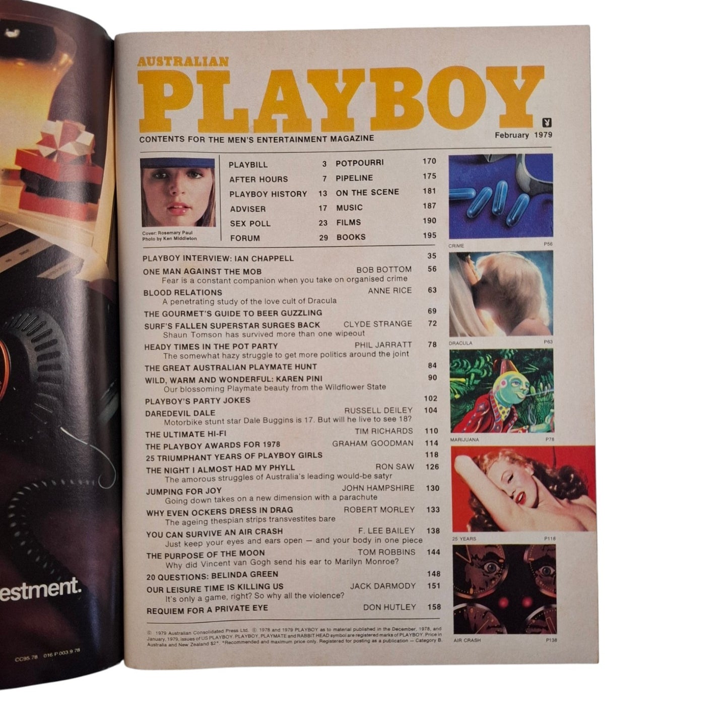 Australian Playboy Magazine FIRST EDITION February 1979 Rosemary Paul
