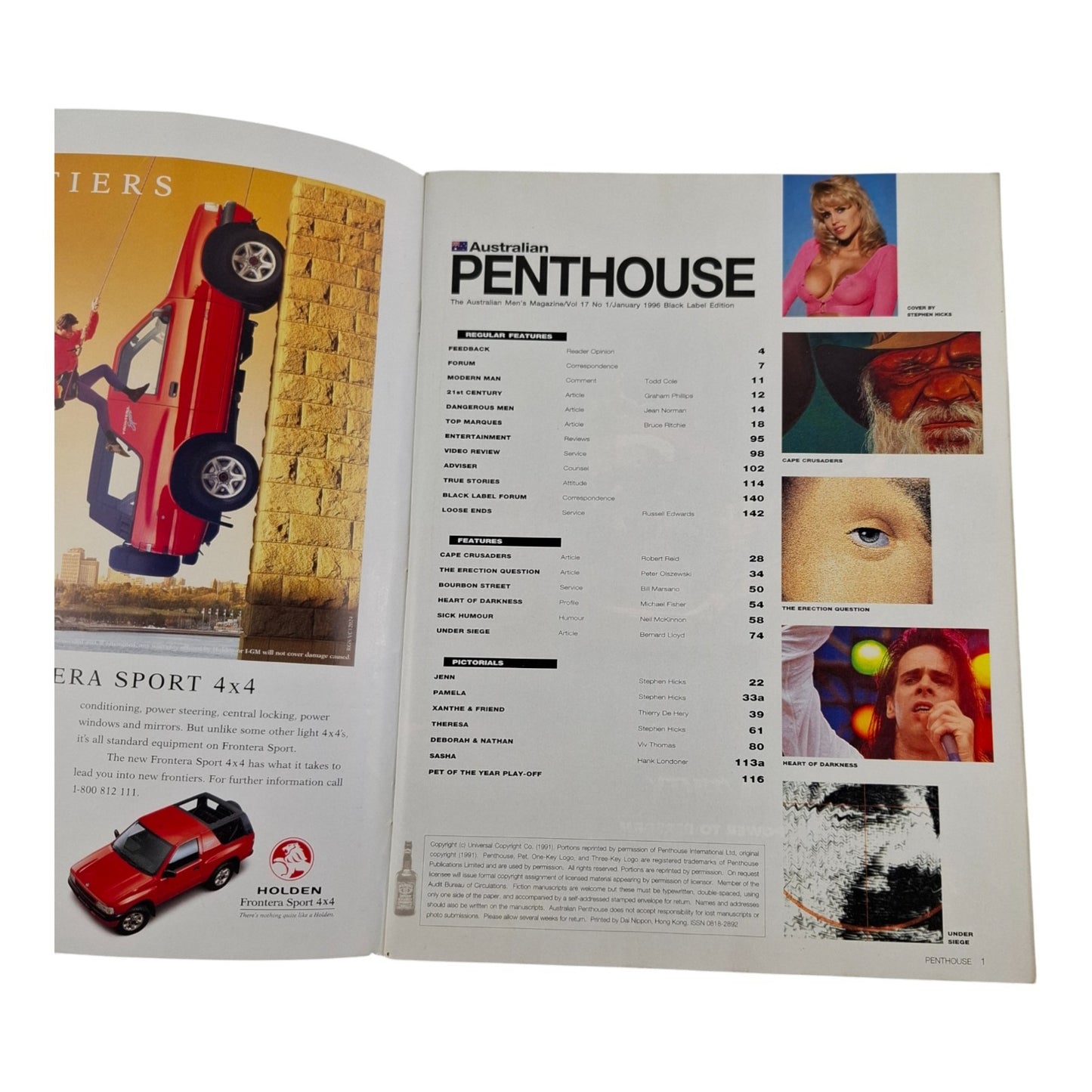 AUSTRALIAN PENTHOUSE Men's Magazine Black Label January 1996 Theresa Flynn