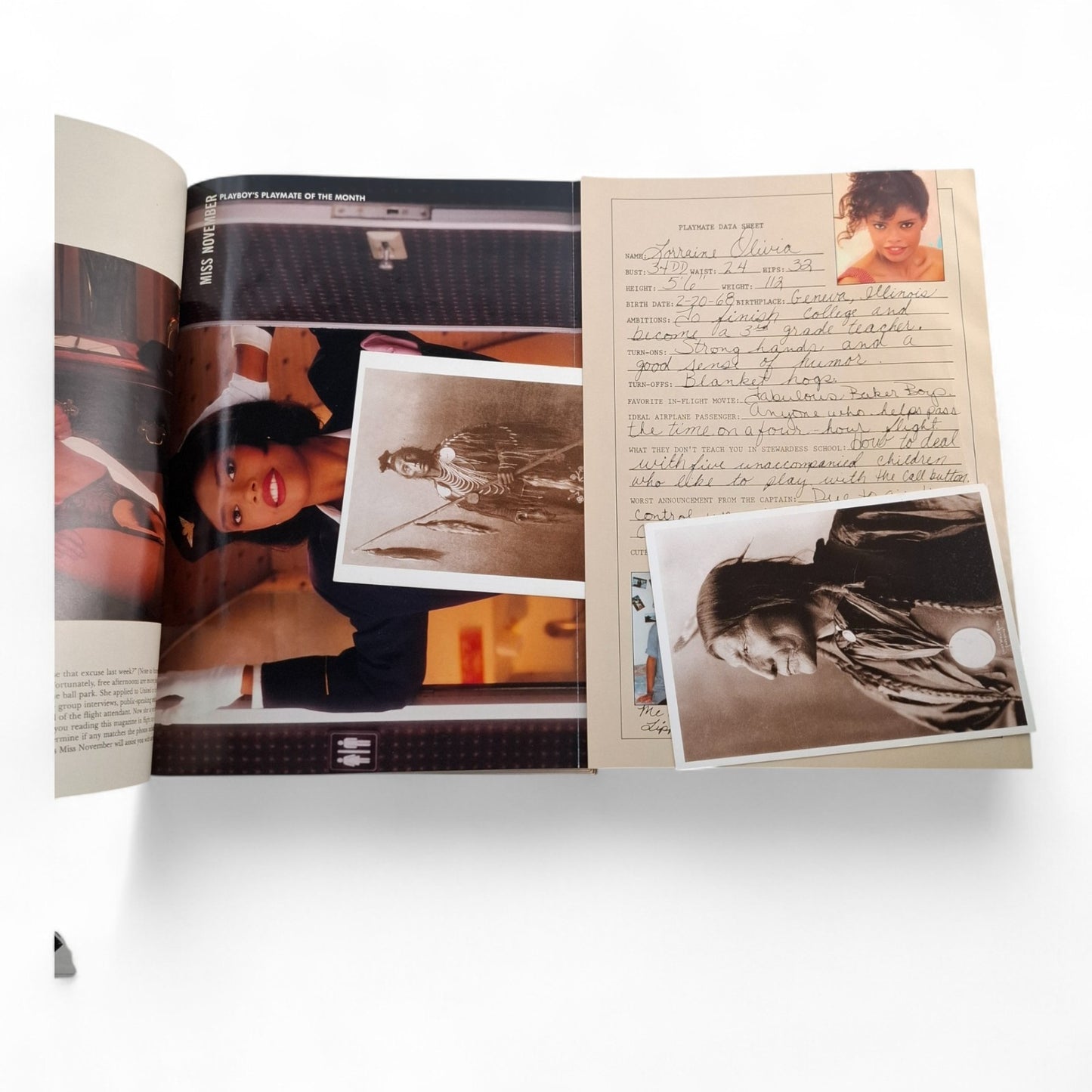 Playboy Magazine November 1990 Teri Copley Lorraine Olivia PRINT DEFECT