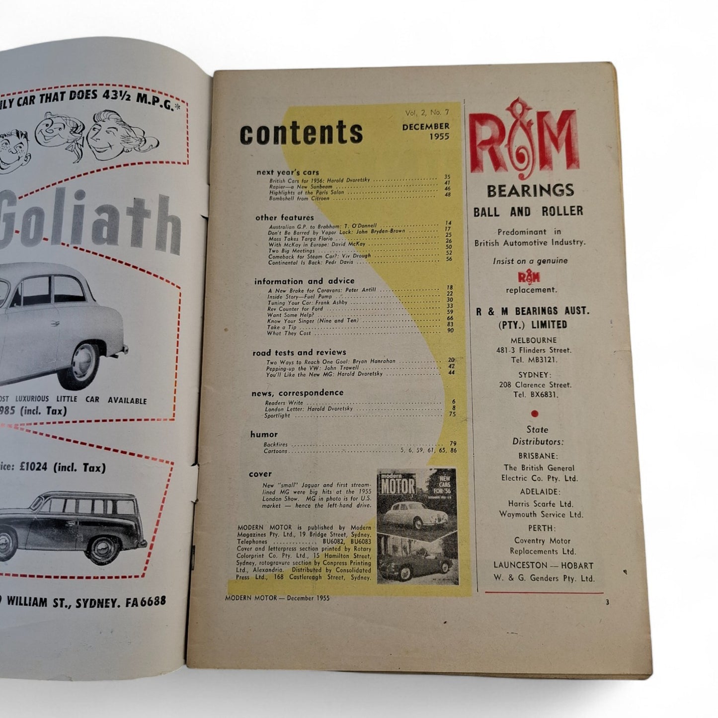 Modern Motor Magazine December 1955 Jaguar / MG