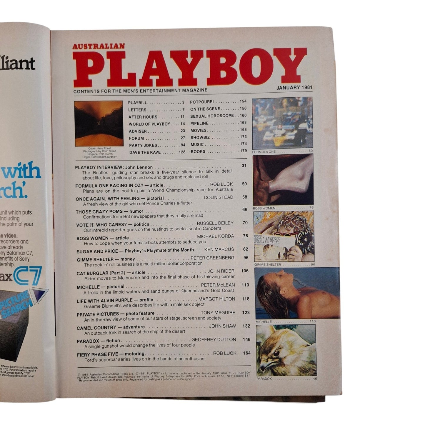 Australian Playboy Magazine January 1981 Jane Priest / Karen Price