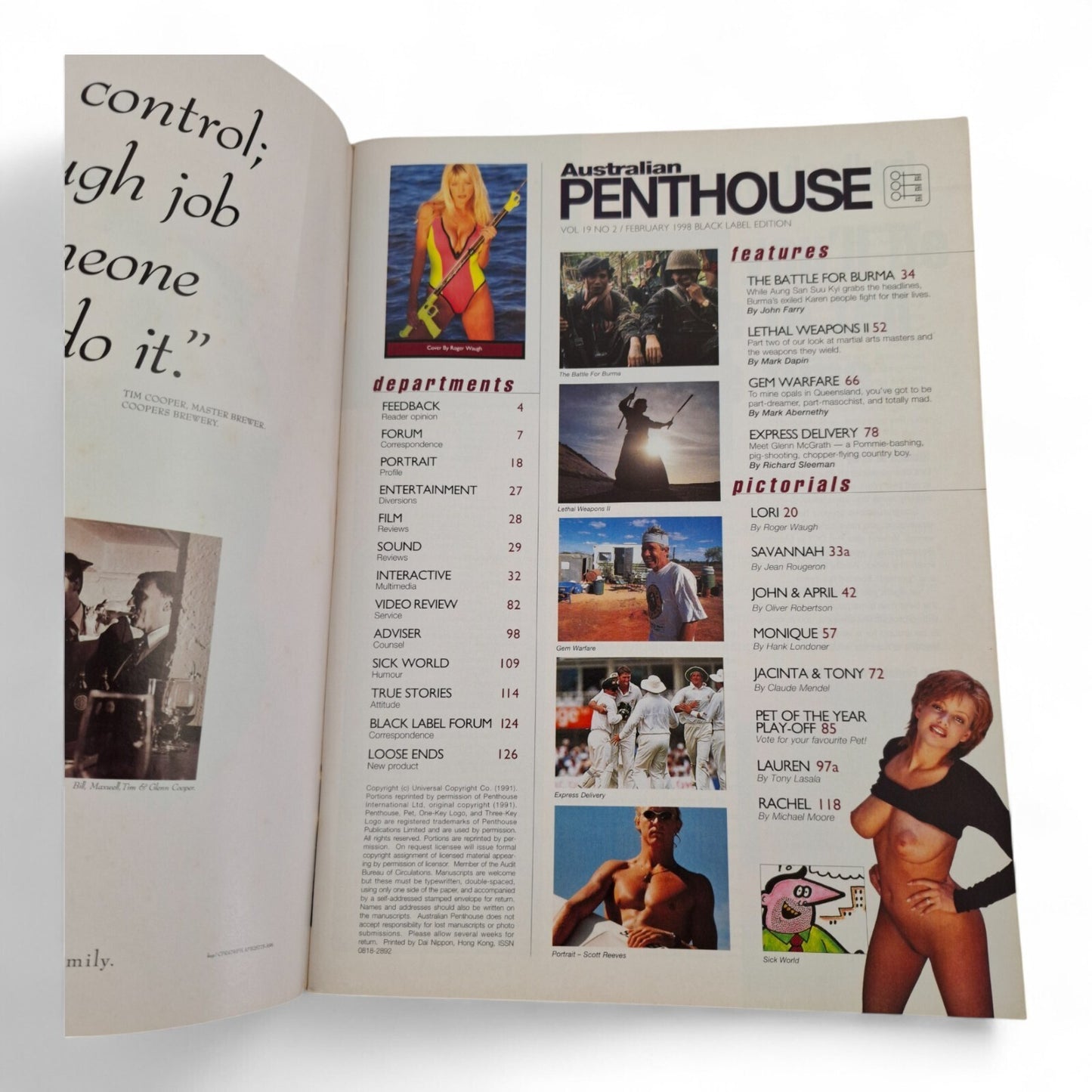 AUSTRALIAN PENTHOUSE Men's Magazine Black Label February 1998