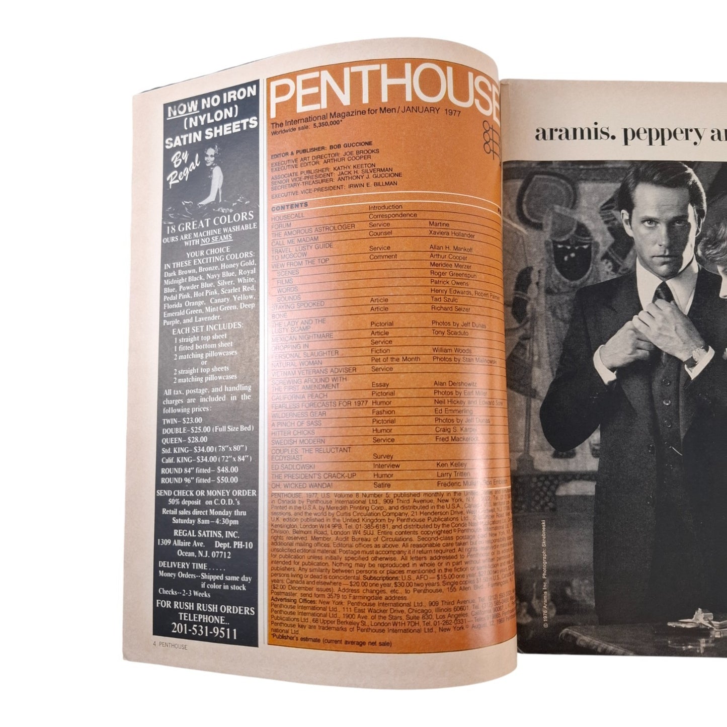 PENTHOUSE U.S Magazine January 1977 Laura Doone / Marilyn Connor PLUS POSTER