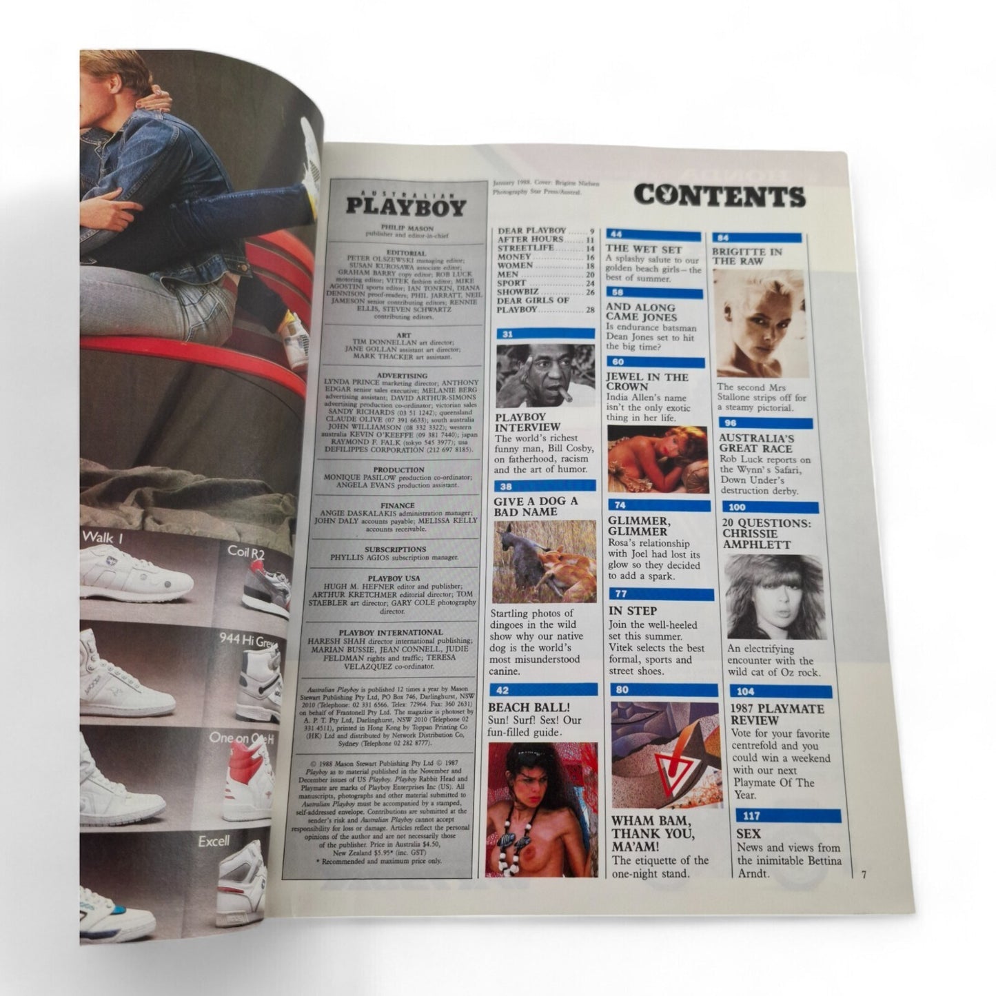 Australian Playboy Magazine January 1988 Rambo's Brigitte