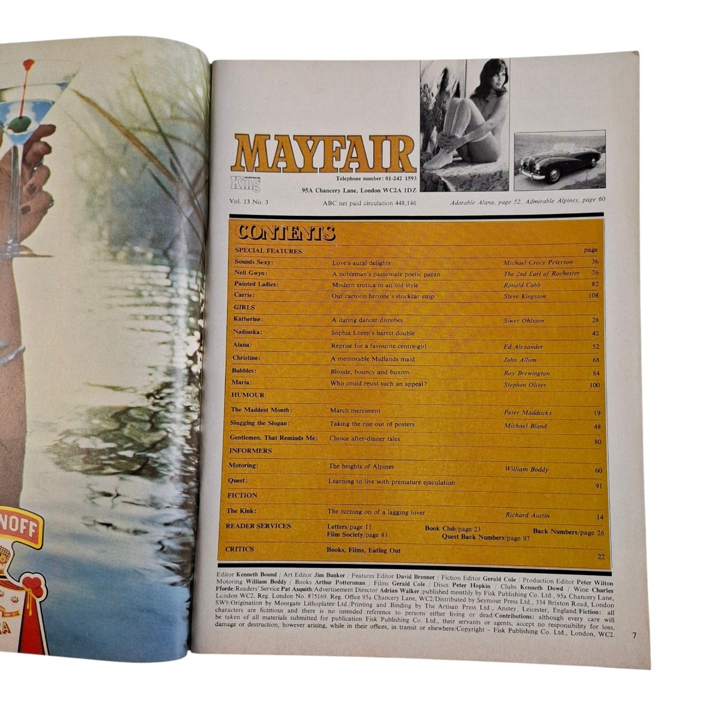 Mayfair Magazine Vol. 13 No. 3 1978 Alana Ford / Christine Molloy