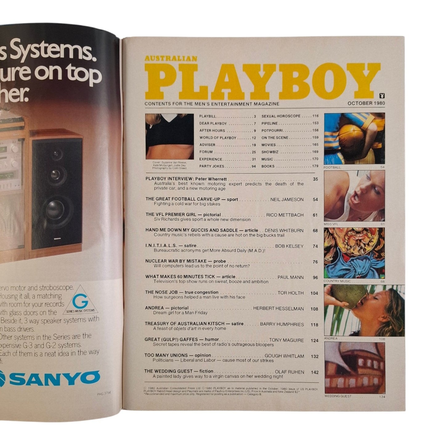 Australian Playboy Magazine October 1980 VFL / Lisa Welch NO C/F
