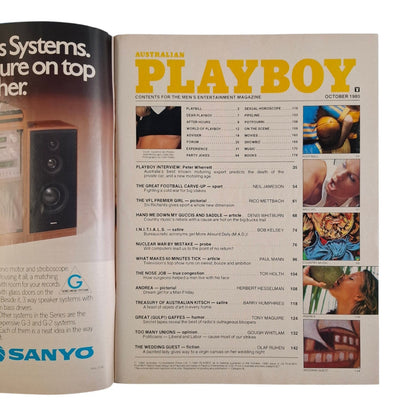 Australian Playboy Magazine October 1980 VFL / Lisa Welch NO C/F