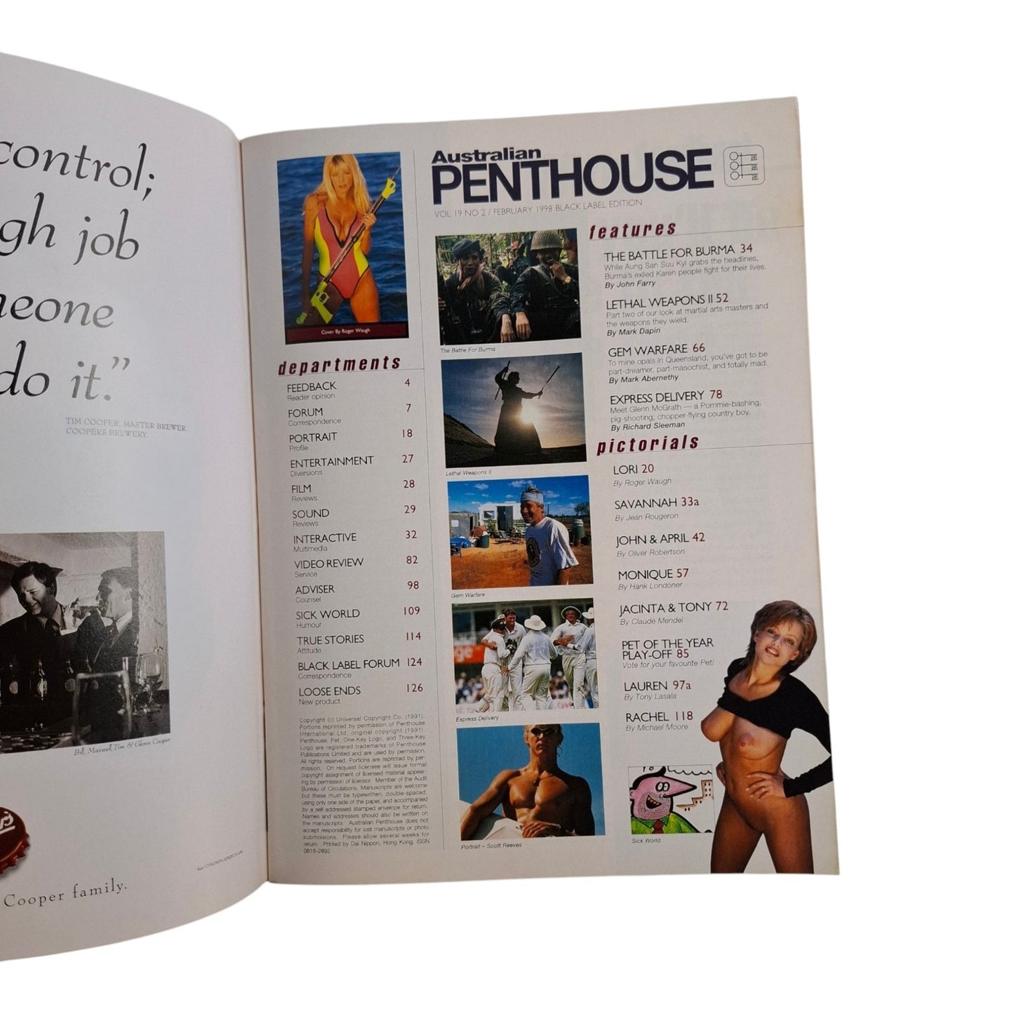 Australian Penthouse Magazine February 1998 Monique Mason / Savannah Hunter