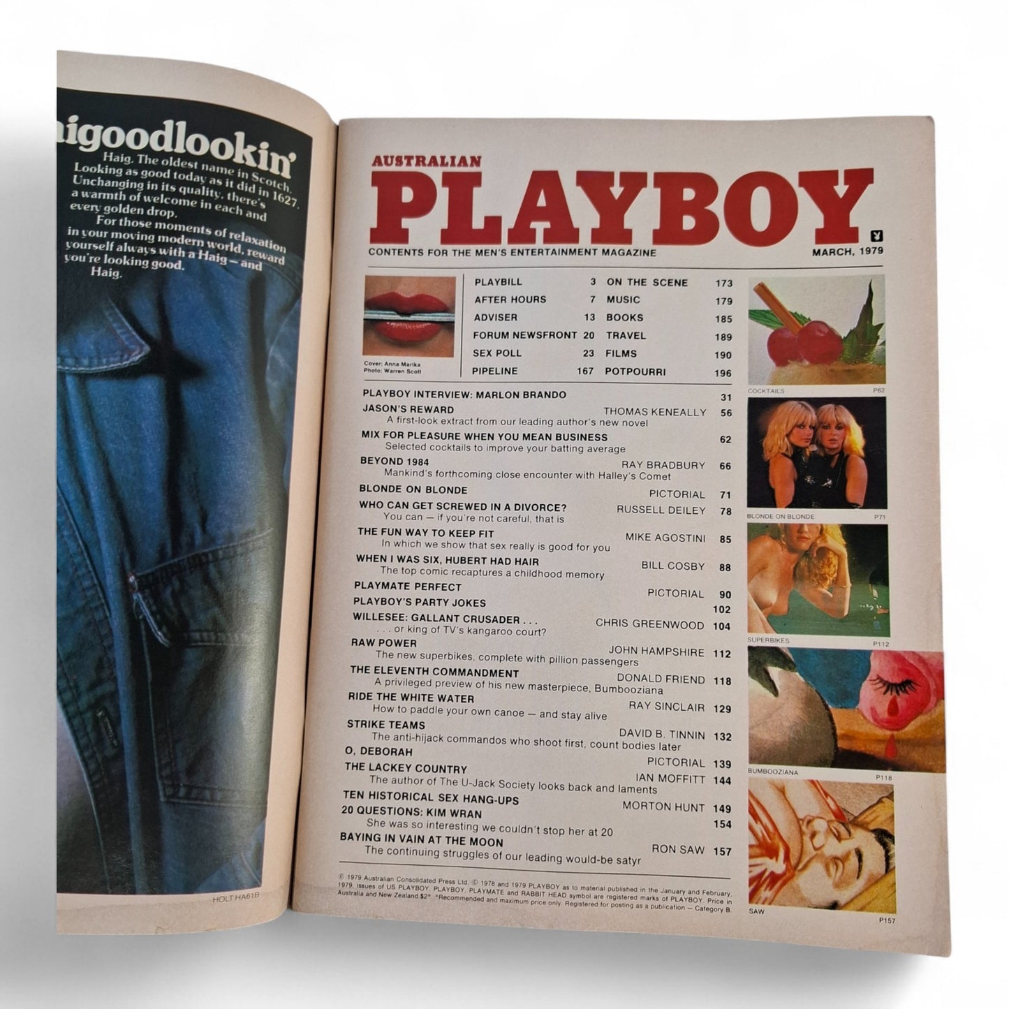 AUSTRALIAN PLAYBOY Magazine March 1979 Anne Marika Kim Wran Candy Loving