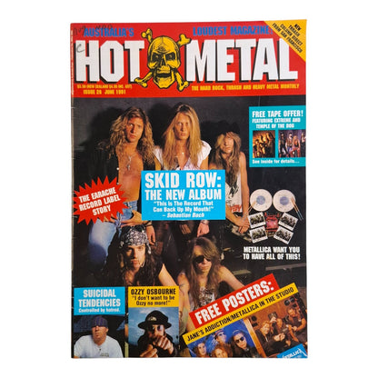 Hot Metal #28 Music Magazine June 1991 Skid Row / Metallica