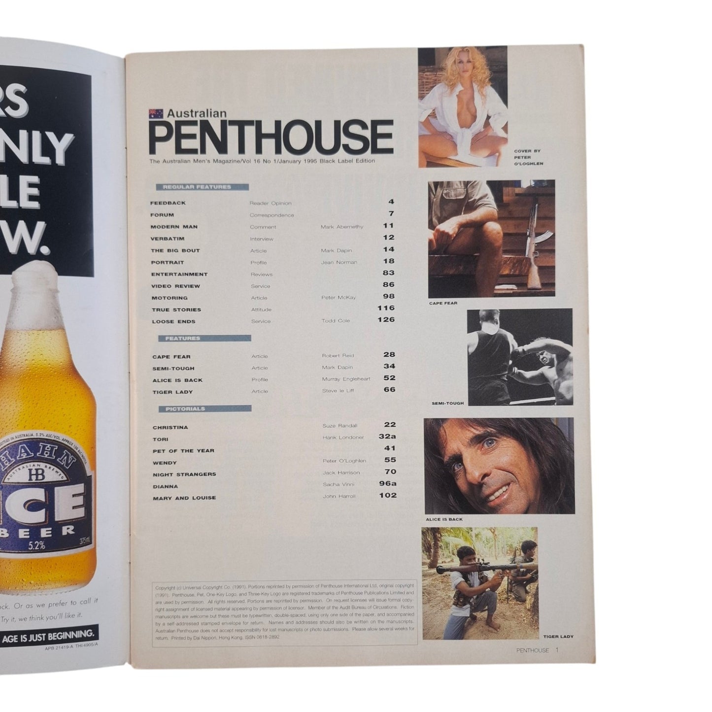 Australian Penthouse Magazine January 1995 Wendy Dys / Christina Crane