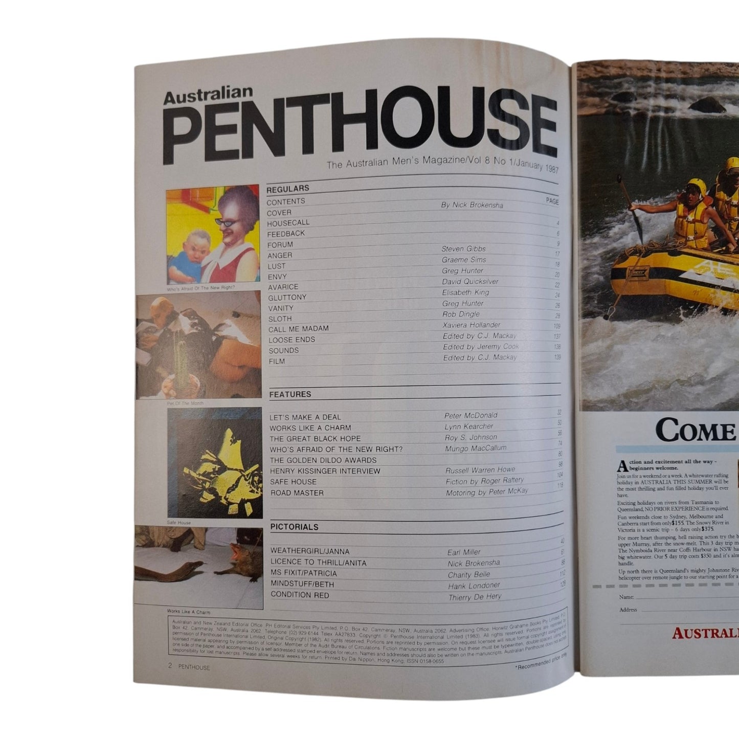 Australian Penthouse Magazine January 1987 Anita Russell / Janna Adams