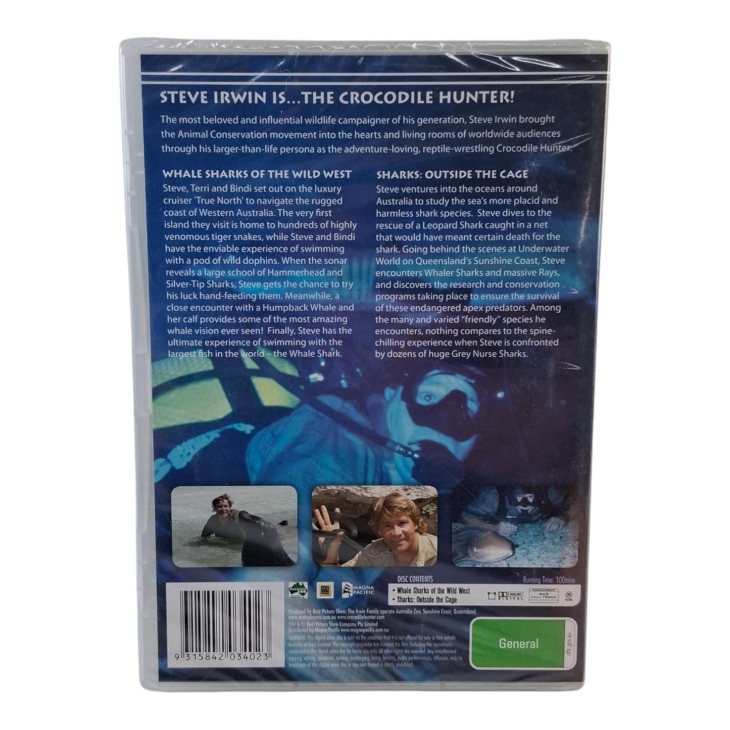 The Crocodile Hunter - Swimming with Sharks : Vol 7 (DVD, 1996) Region 4 NEW