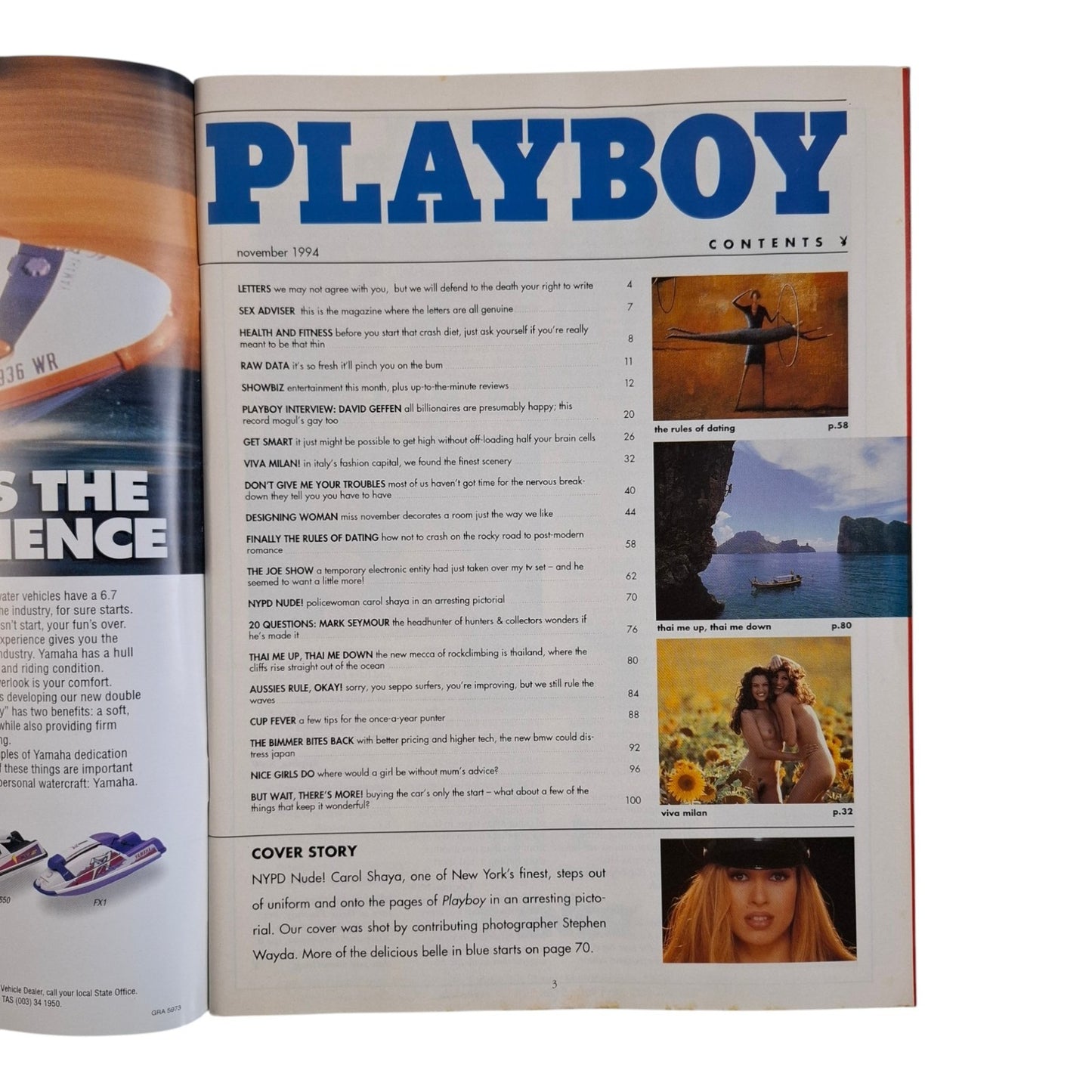 Australian Playboy Magazine November 1994 Carol Shaya / Kelly Gallagher