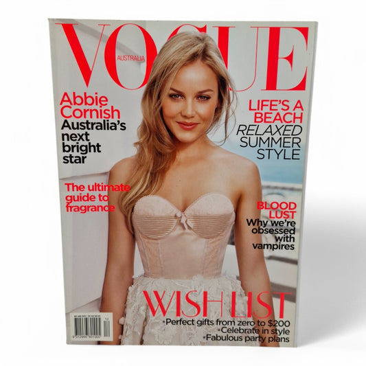 Vogue Australia December 2009 Magazine Abbie Cornish Cover Fashion