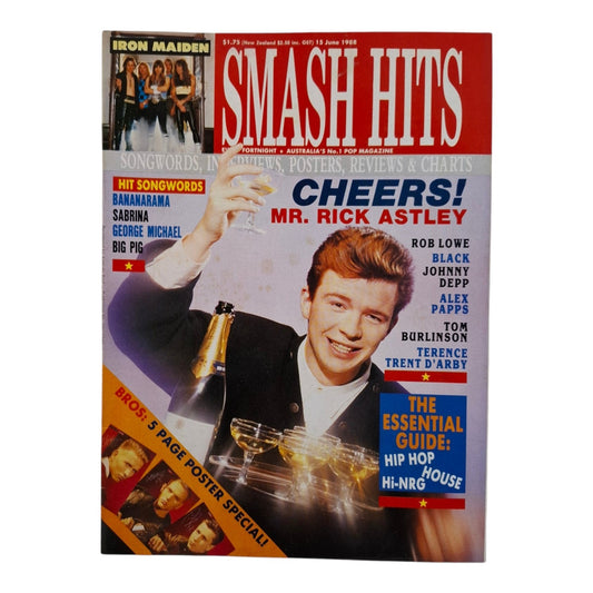 Smash Hits Magazine Australia June 1988 Rick Astley / Rob Lowe