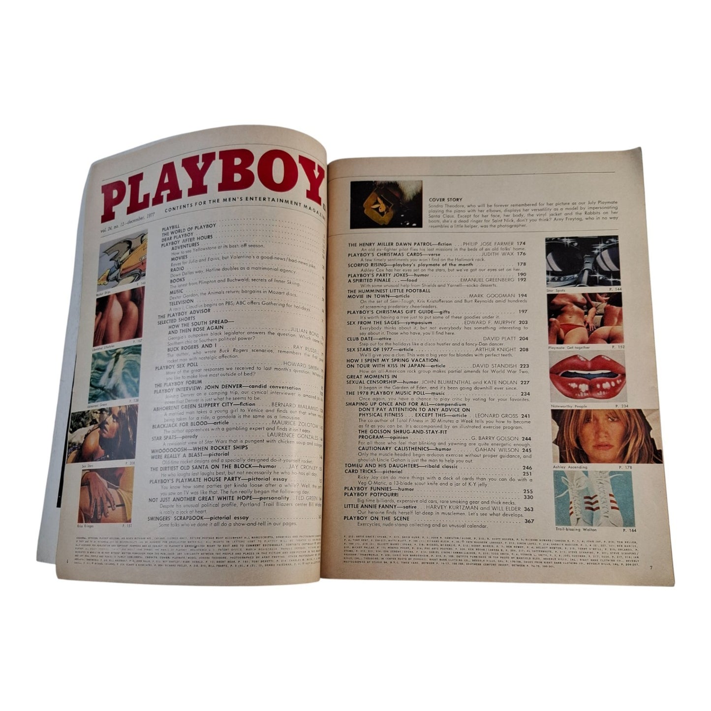 Vintage Playboy Magazine December 1977 SONDRA THEODORE John Denver ASHLEY COX
