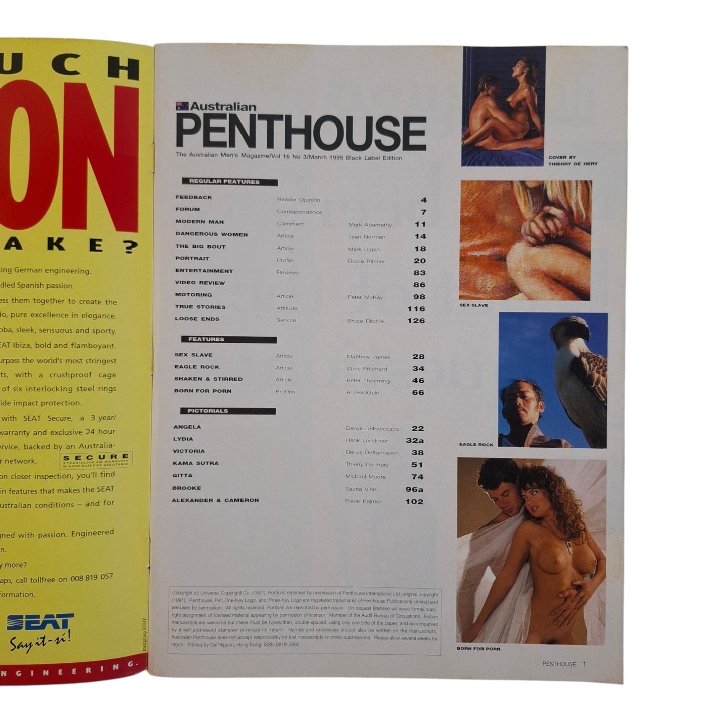 AUSTRALIAN PENTHOUSE Magazine March 1995 Cassandra / Brooke Jones