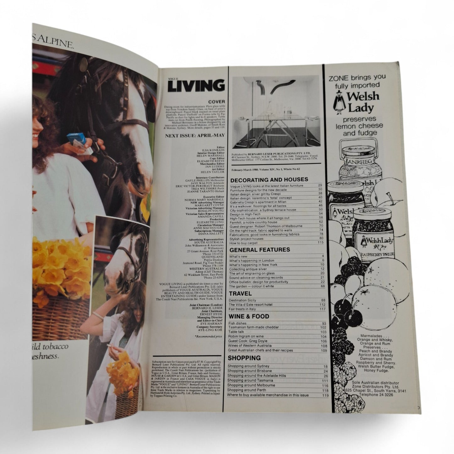 Vintage Vogue Living Australia Magazine - No. 1 January 1980