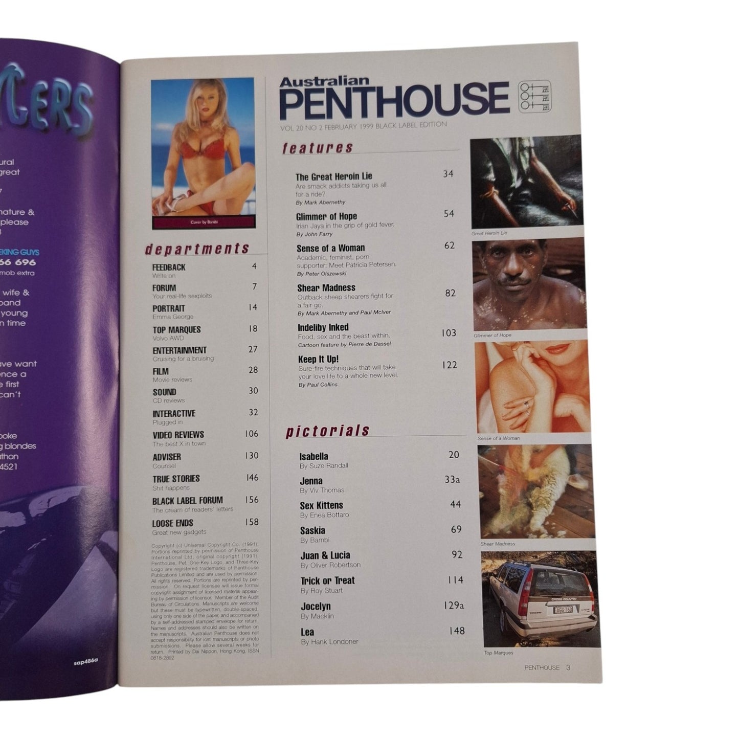 Australian Penthouse Magazine February 1999 Saskia Rose / Isabella Torres