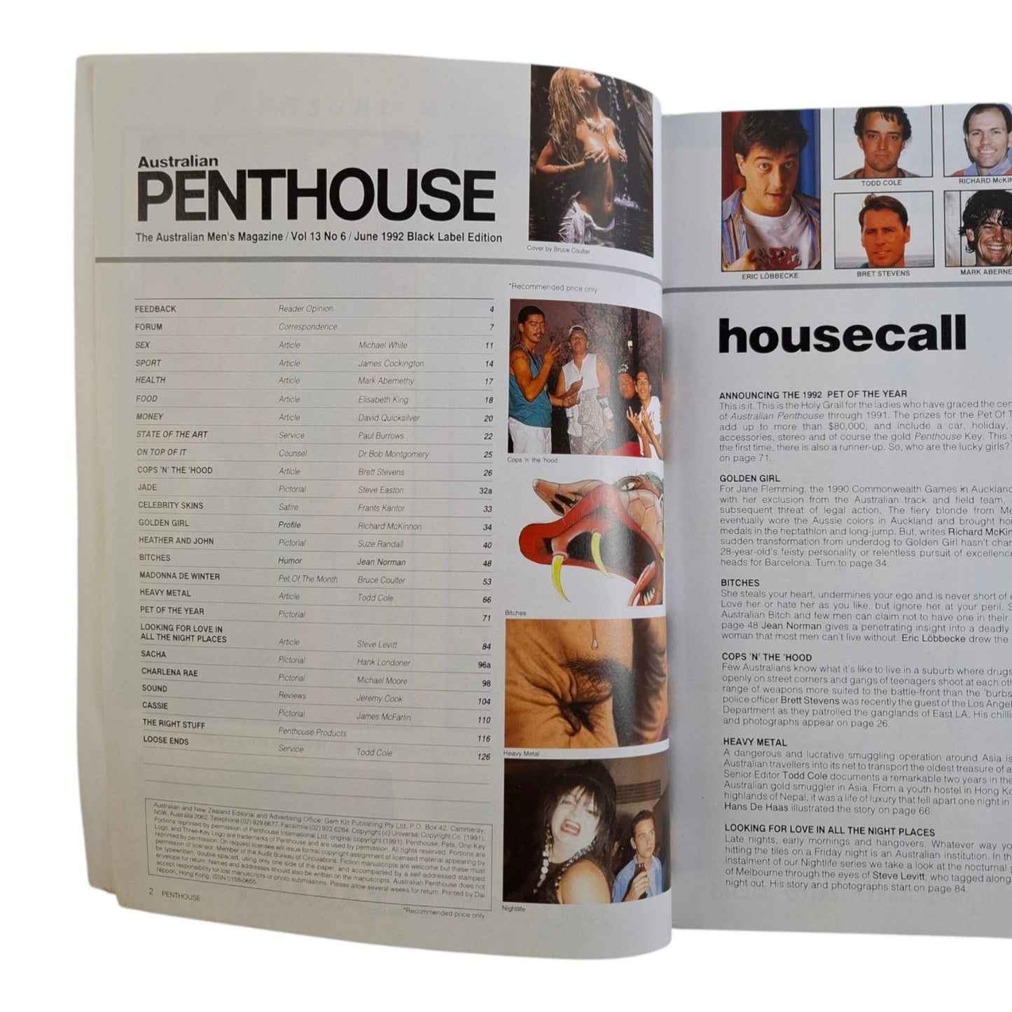 AUSTRALIAN PENTHOUSE Magazine June 1992 Charlena Rae / Madonna De Winter