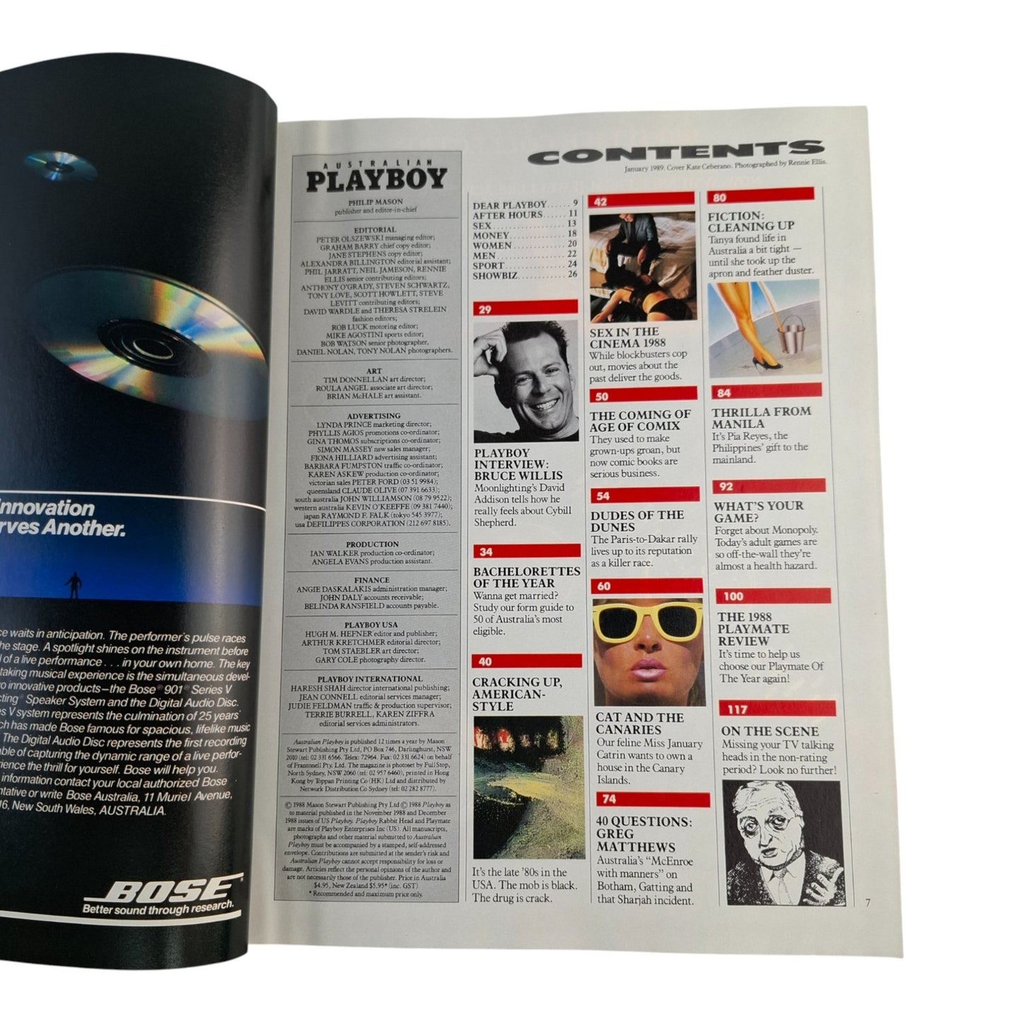 Australian Playboy Magazine January 1989 Kate Ceberano / Catrin Michelsen