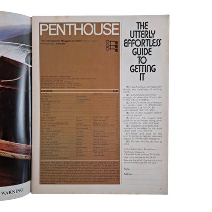 Penthouse Magazine U.K July 1973 Vol 7 No 11 Jenny Fabian / Carla Cassidy