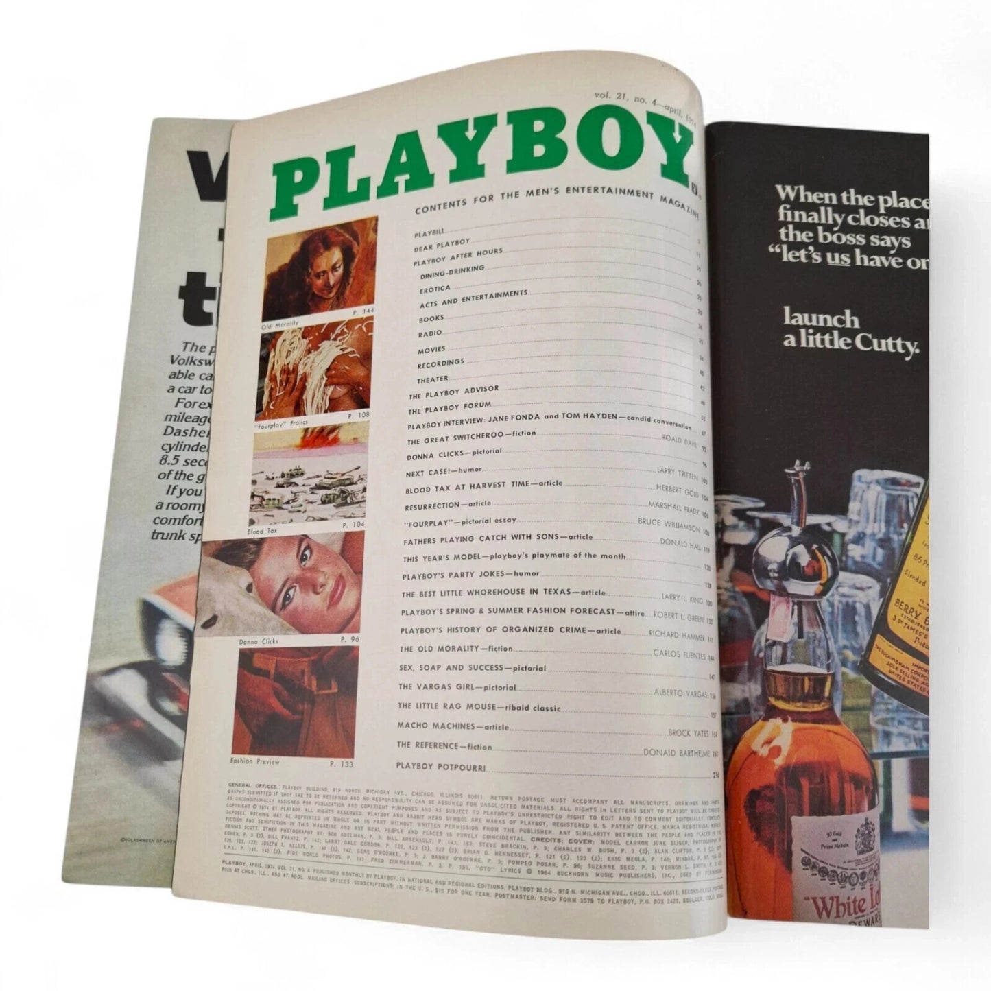 PLAYBOY MAGAZINE April 1974 Carron June Sliger Complete