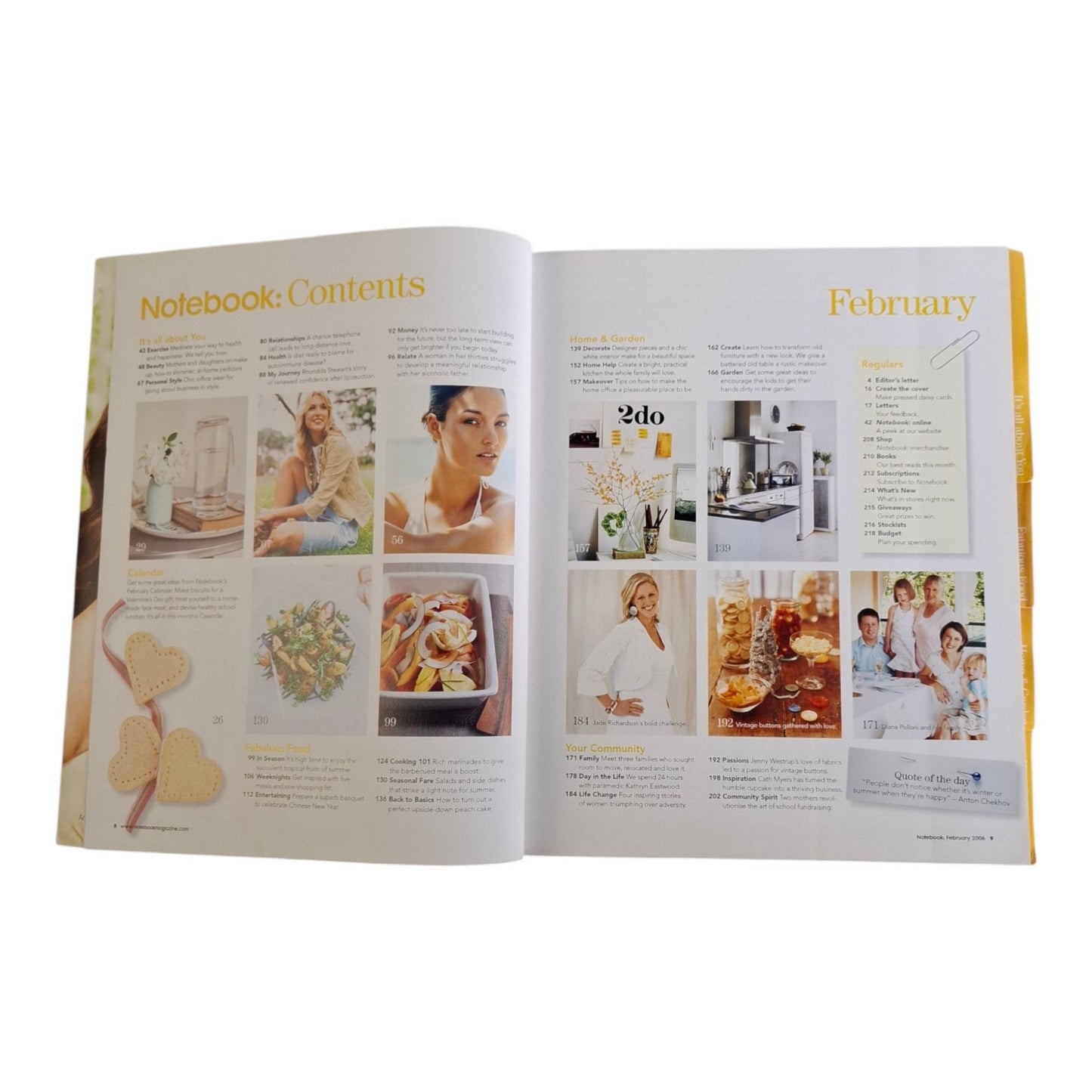 Notebook: Ideas For Living Magazine Australia February 2006 Vol. 1 No. 6