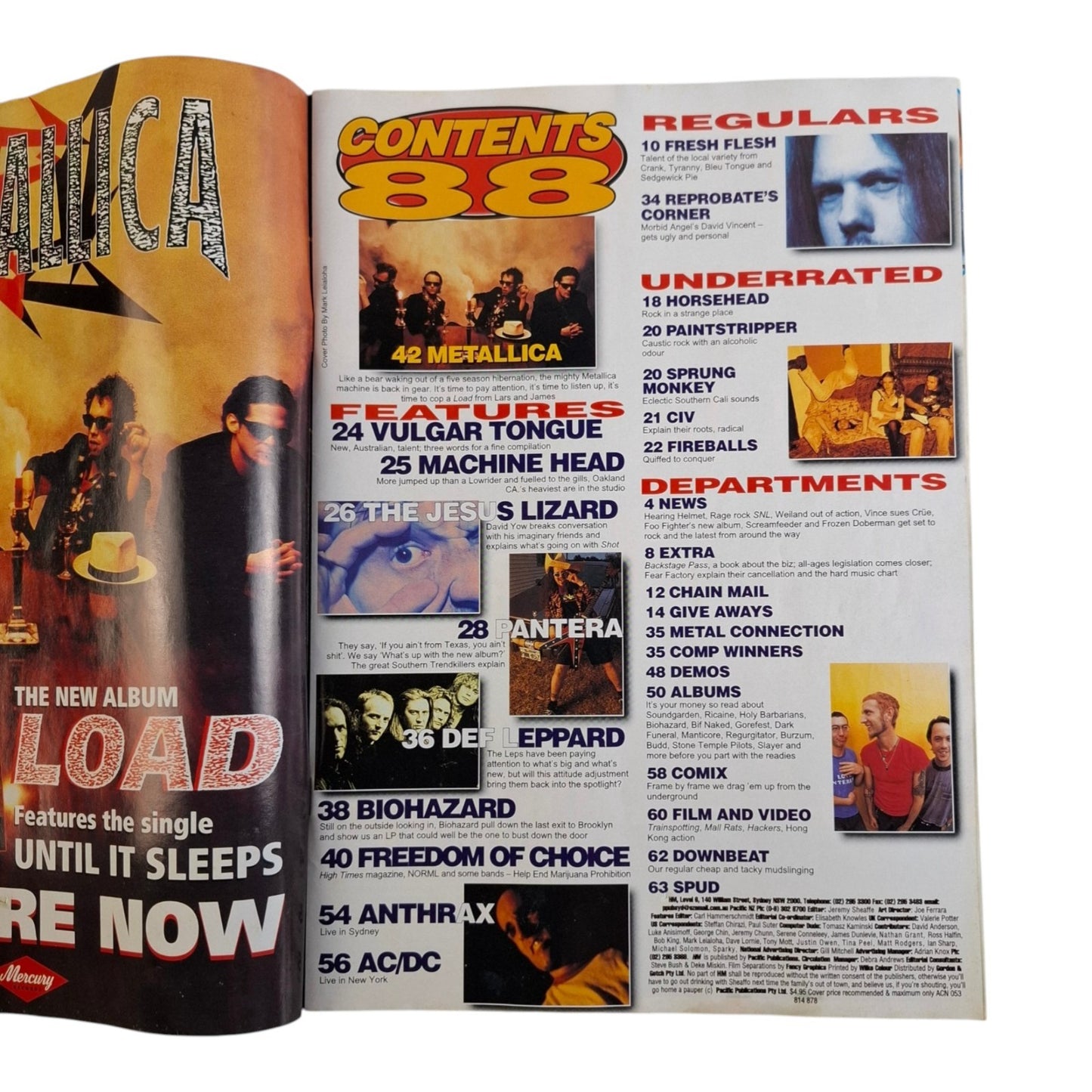 HM Hard Music Magazine #88 July 1988 Metallica / Pantera / Pearl Jam