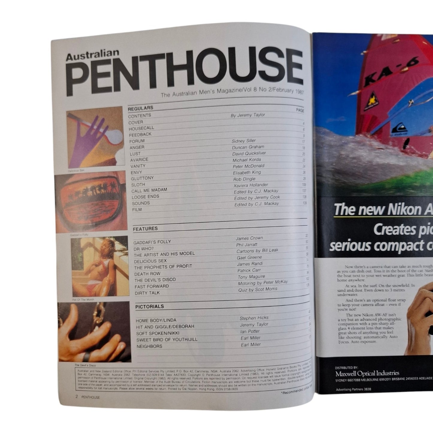 Australian Penthouse Magazine February 1987 Deborah Lee / Linda