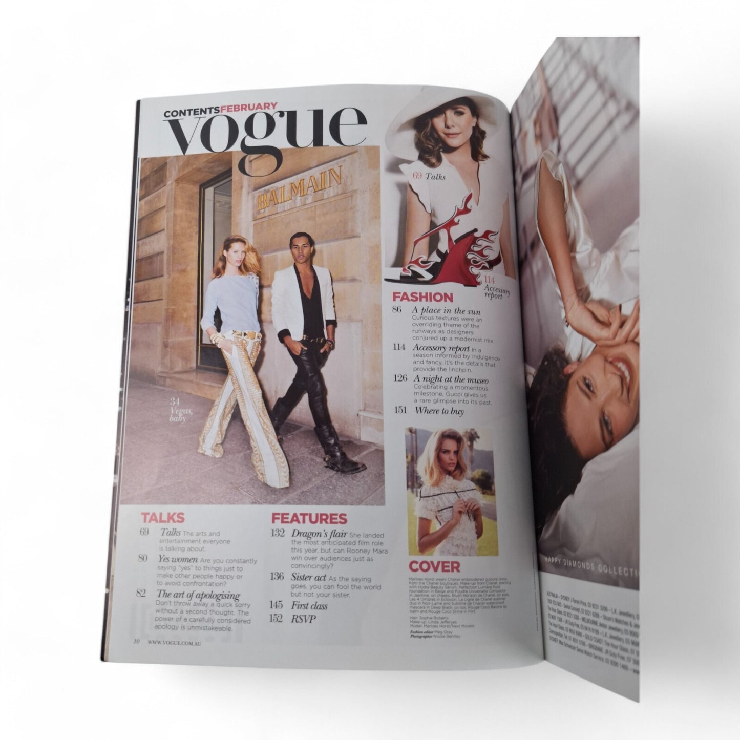Vogue Australia Magazine February 2012 Marloes Horst Cover EXCELLENT COMPLETE