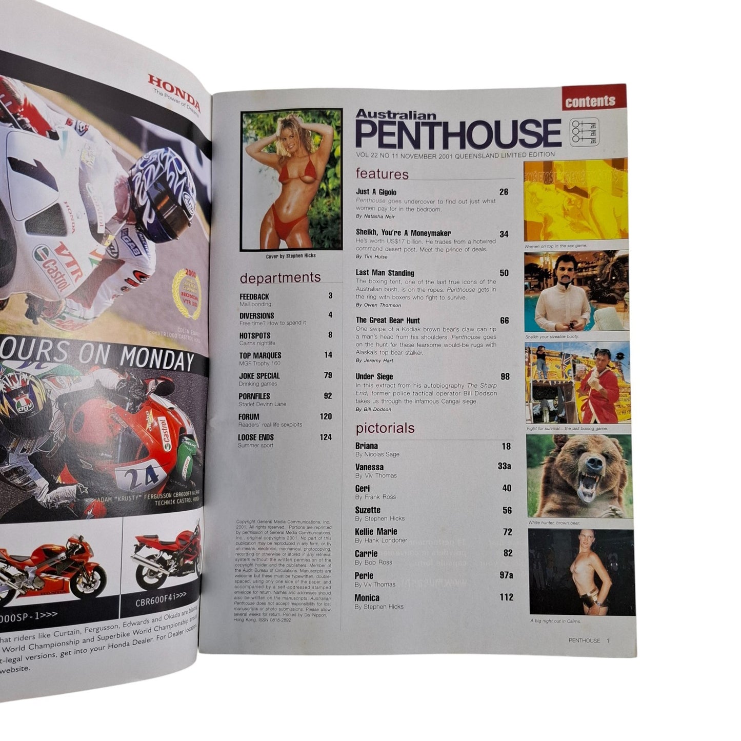 Australian Penthouse Magazine Limited November 2001 Suzette Spencer