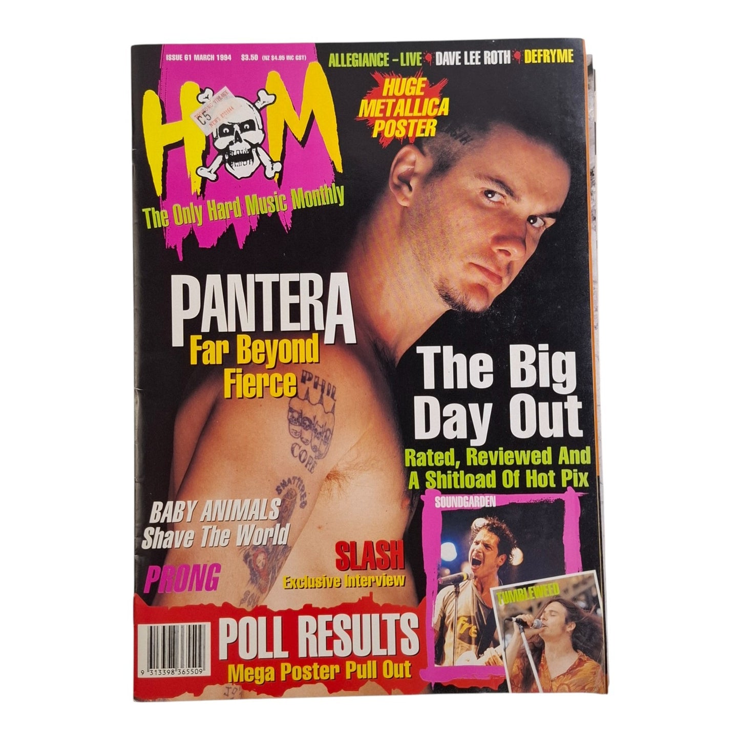 Hot Metal #61 Music Magazine March 1994 Pantera / Big Day Out