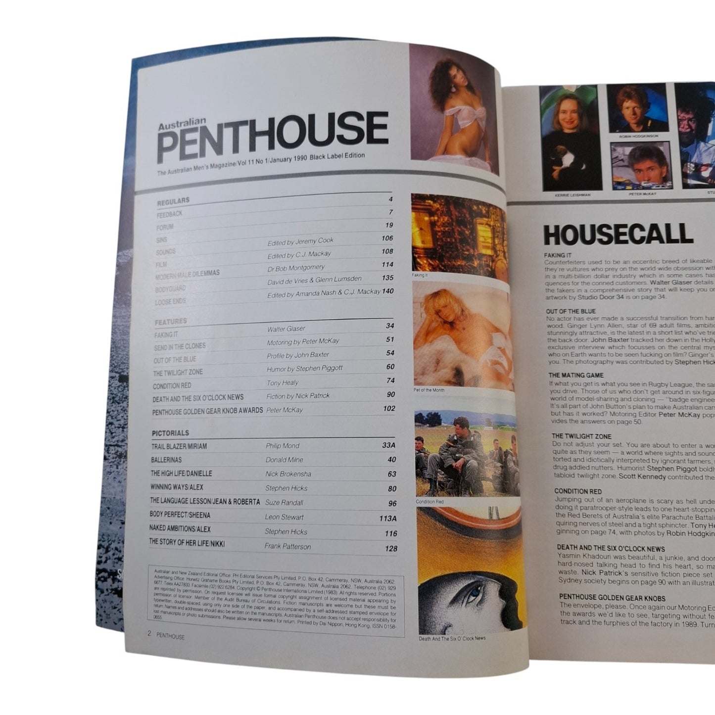 Australian Penthouse Magazine  January 1990 Danielle Richards W/ CALLENDER