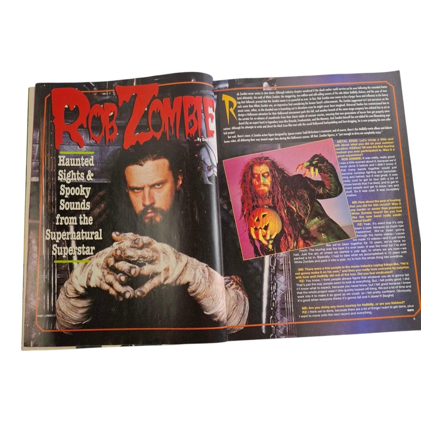 Metal Edge Magazine October 2000 Rob Zombie Danzig Kiss Bruce Dickinson
