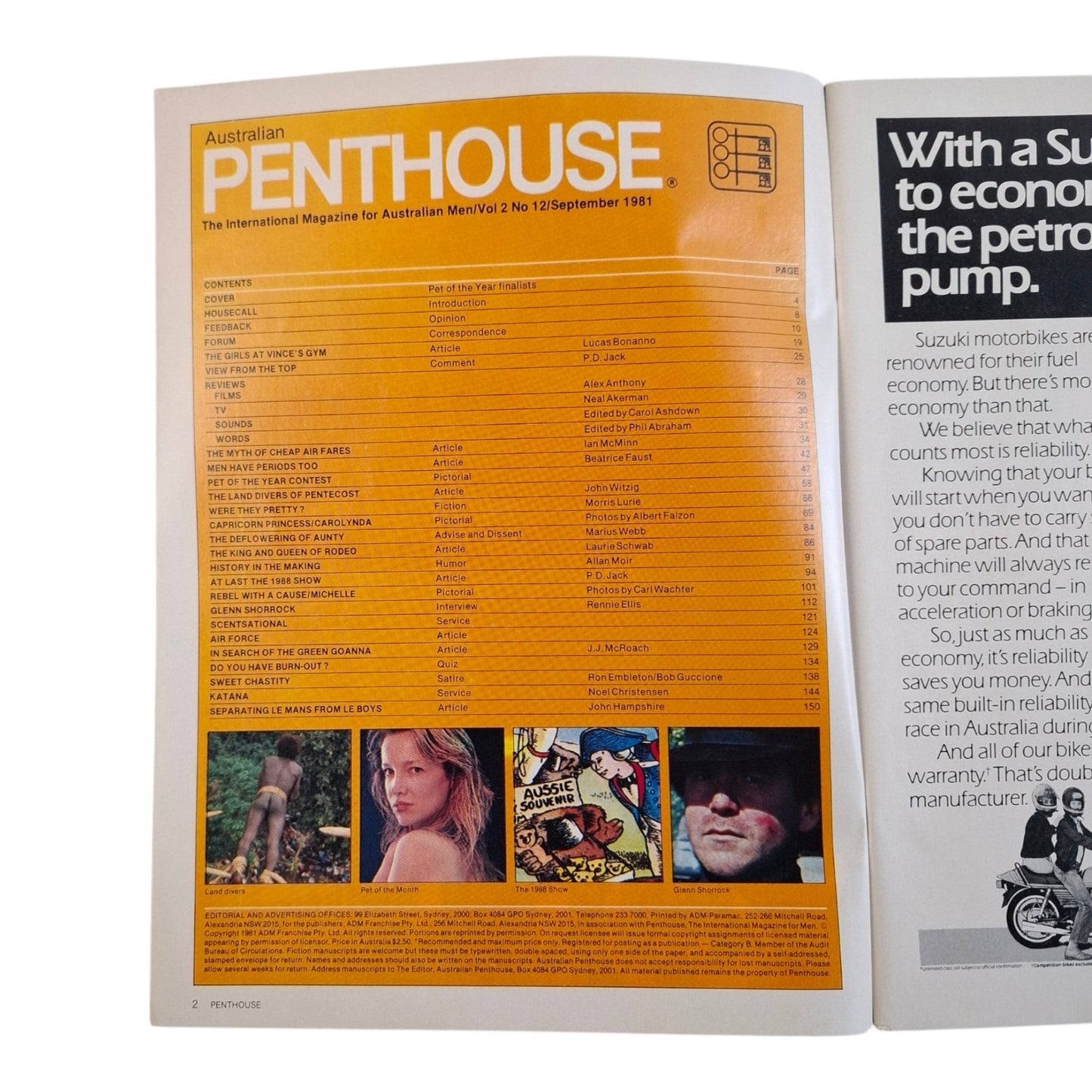 Australian Penthouse Magazine September 1981 Carolynda / Pet of the YEAR
