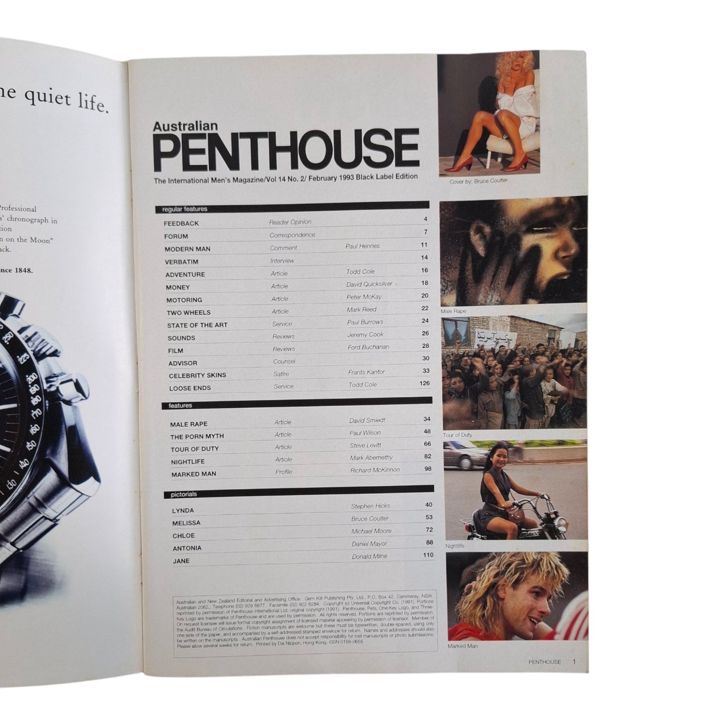 Australian Penthouse Magazine February 1993 Melissa Burrows / Tori