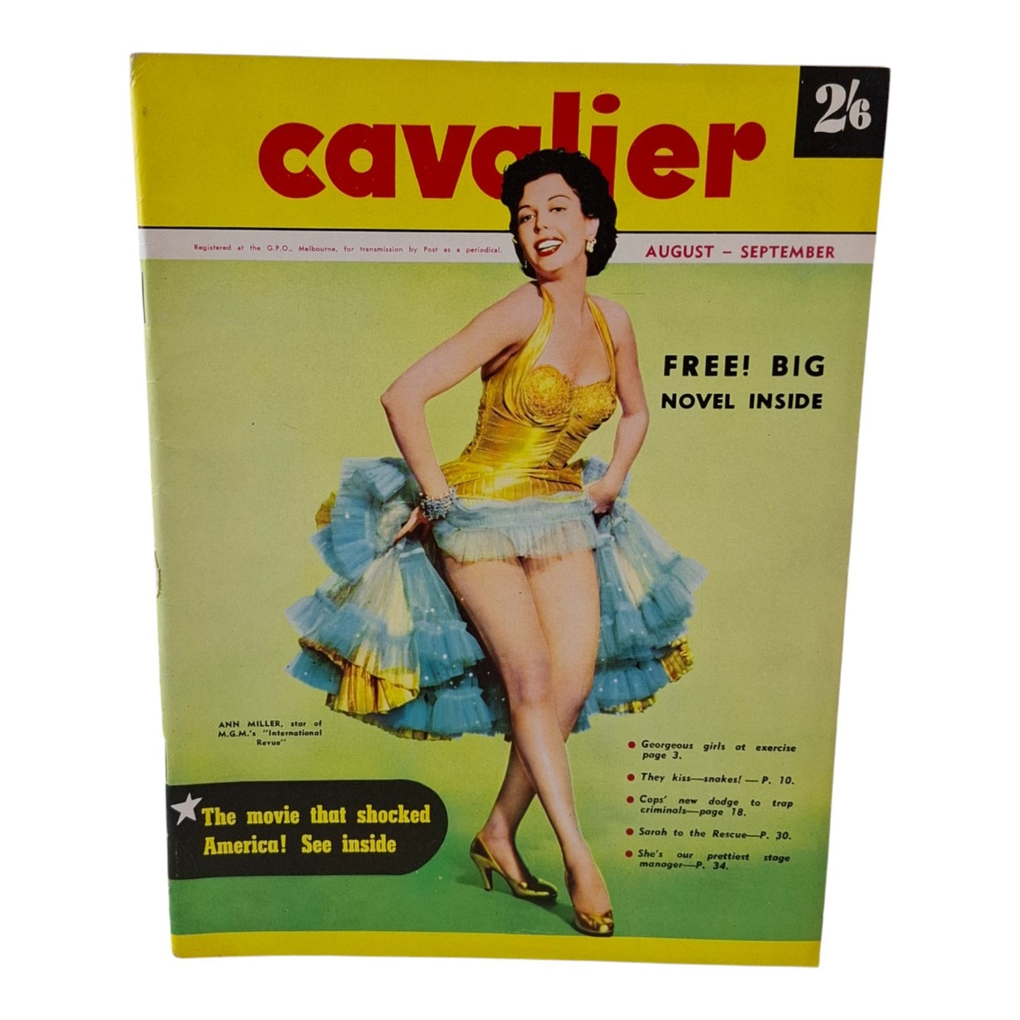Cavalier Magazine Australia August September 1955 Vol. 3 No. 1 Mitzi Gaynor