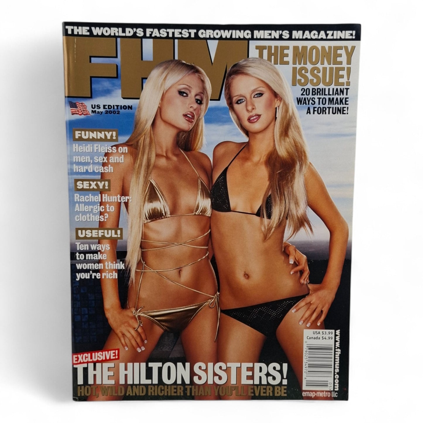 FHM Magazine May 2002 - The Paris Niki Hilton Sisters, Rachel Hunter