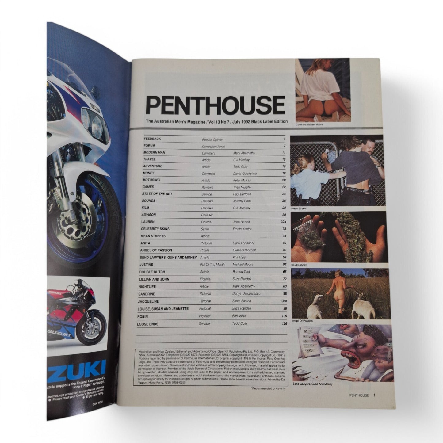 Australian Penthouse Magazine - Black July 1992 Complete Playboy