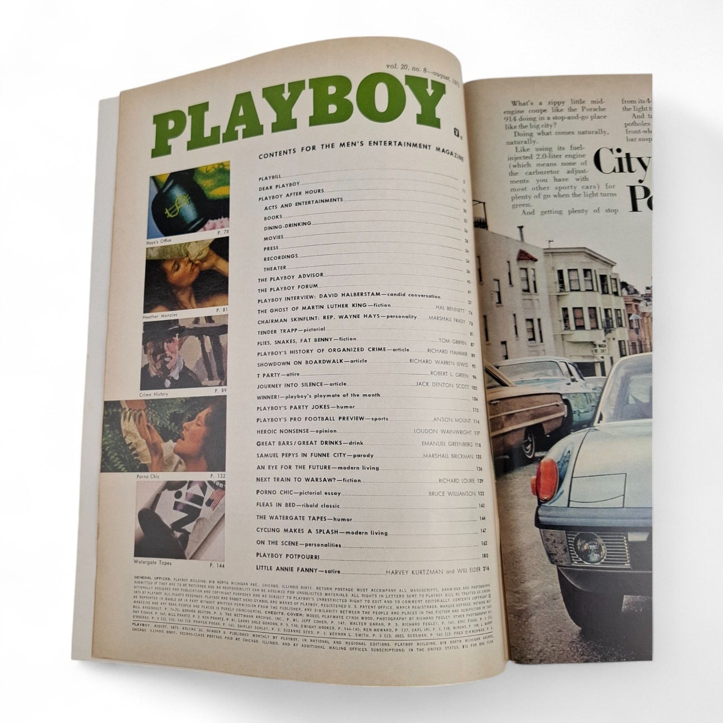 Playboy Magazine August 1973 Cyndi Wood Phyllis Coleman Complete