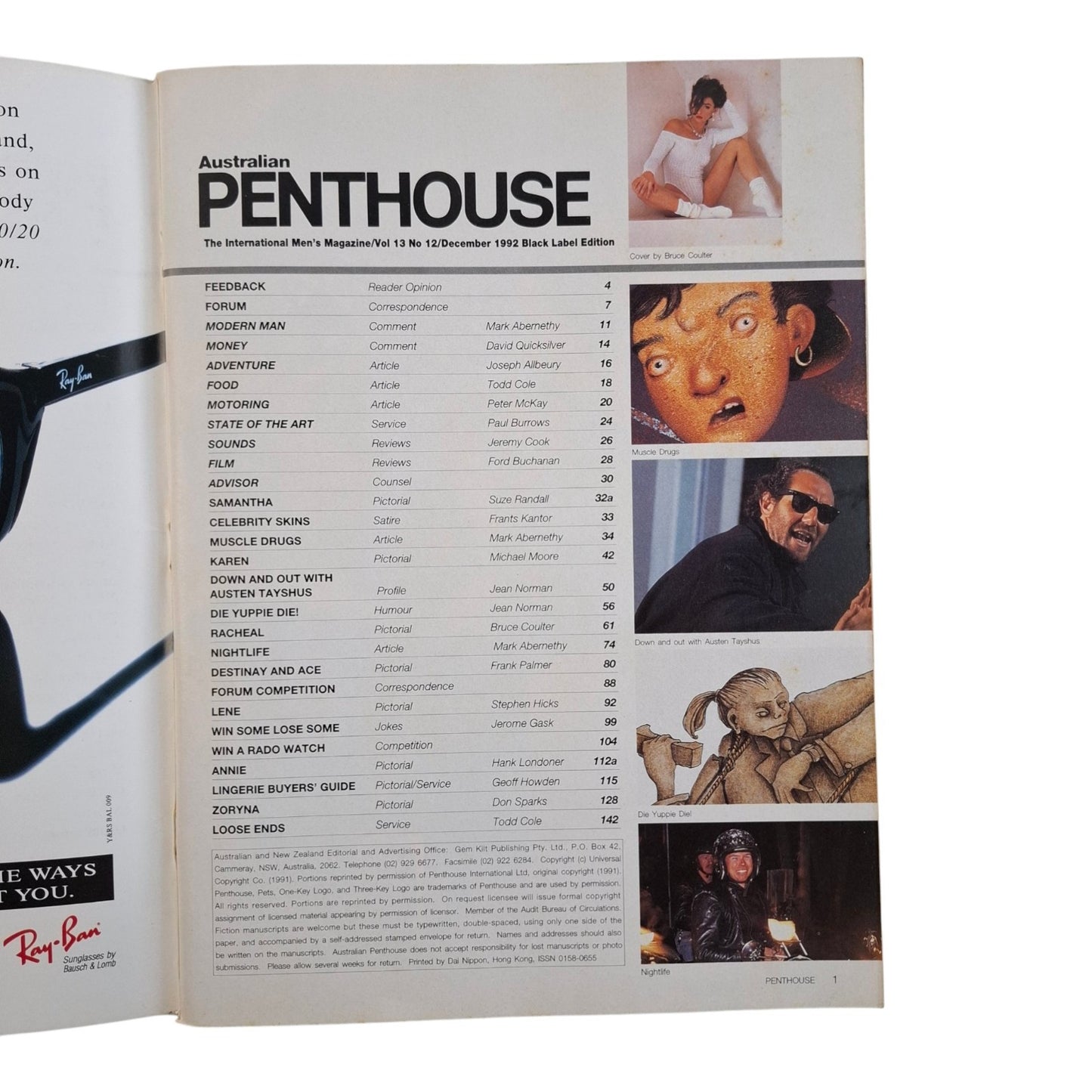 Australian Penthouse Magazine December 1992 Racheal Ellison / Samantha Lakes.